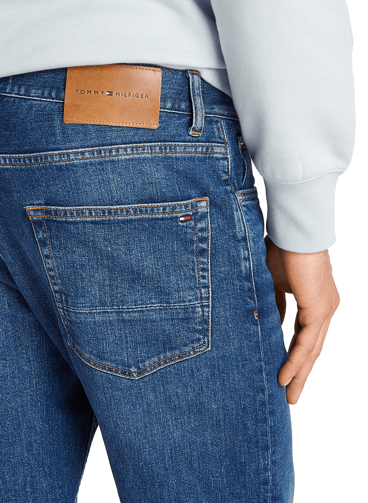 Jean droit en coton mélangé TOMMY HILFIGER Bleu