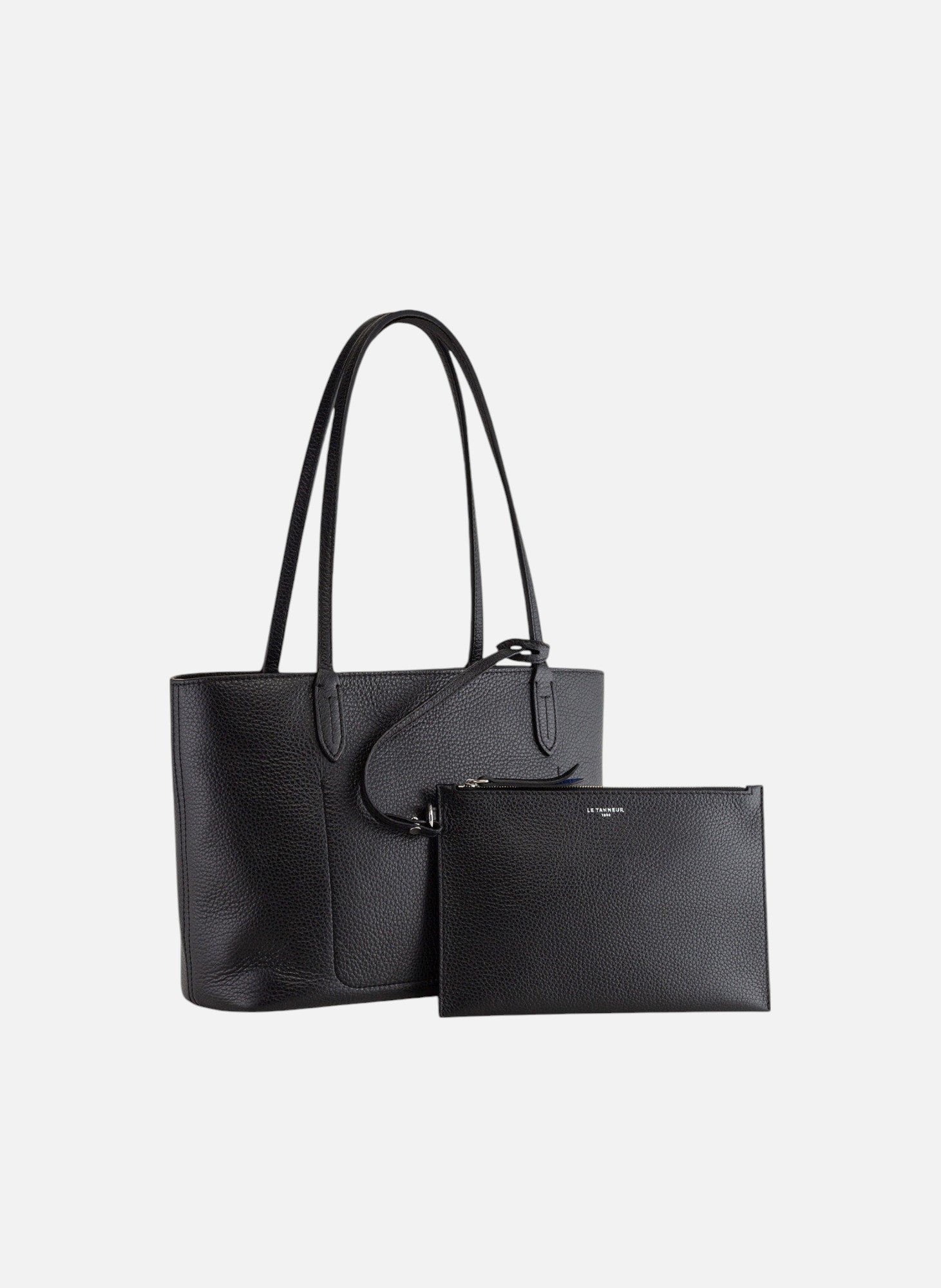 Petit sac cabas louise en cuir grainé Noir Le tanneur Femme