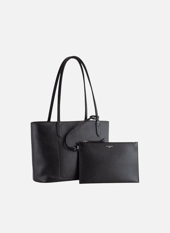 Petit sac cabas louise en cuir grainé Noir Le tanneur Femme