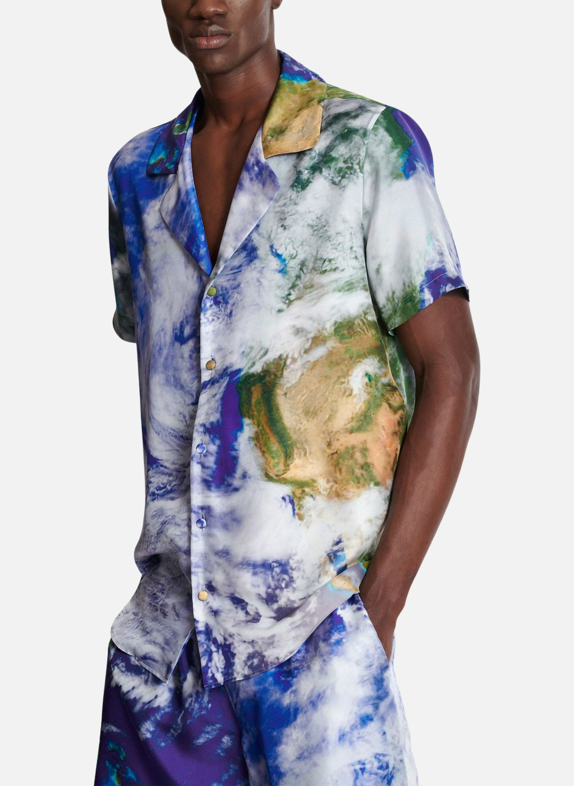 Chemise pyjama imprimée motif earth BALMAIN Multicolore