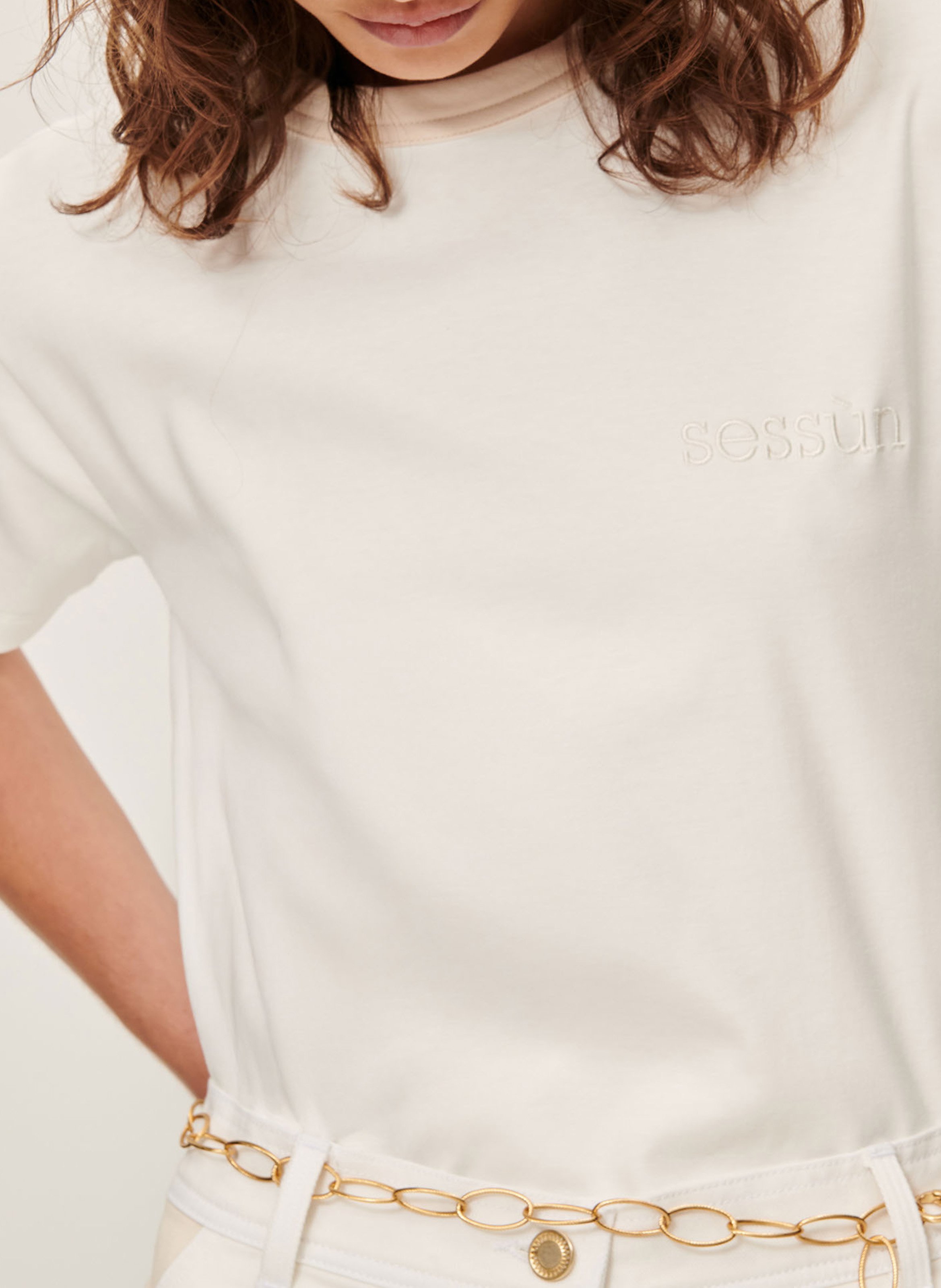 Tee-shirt droit en coton mijanou SESSUN Blanc