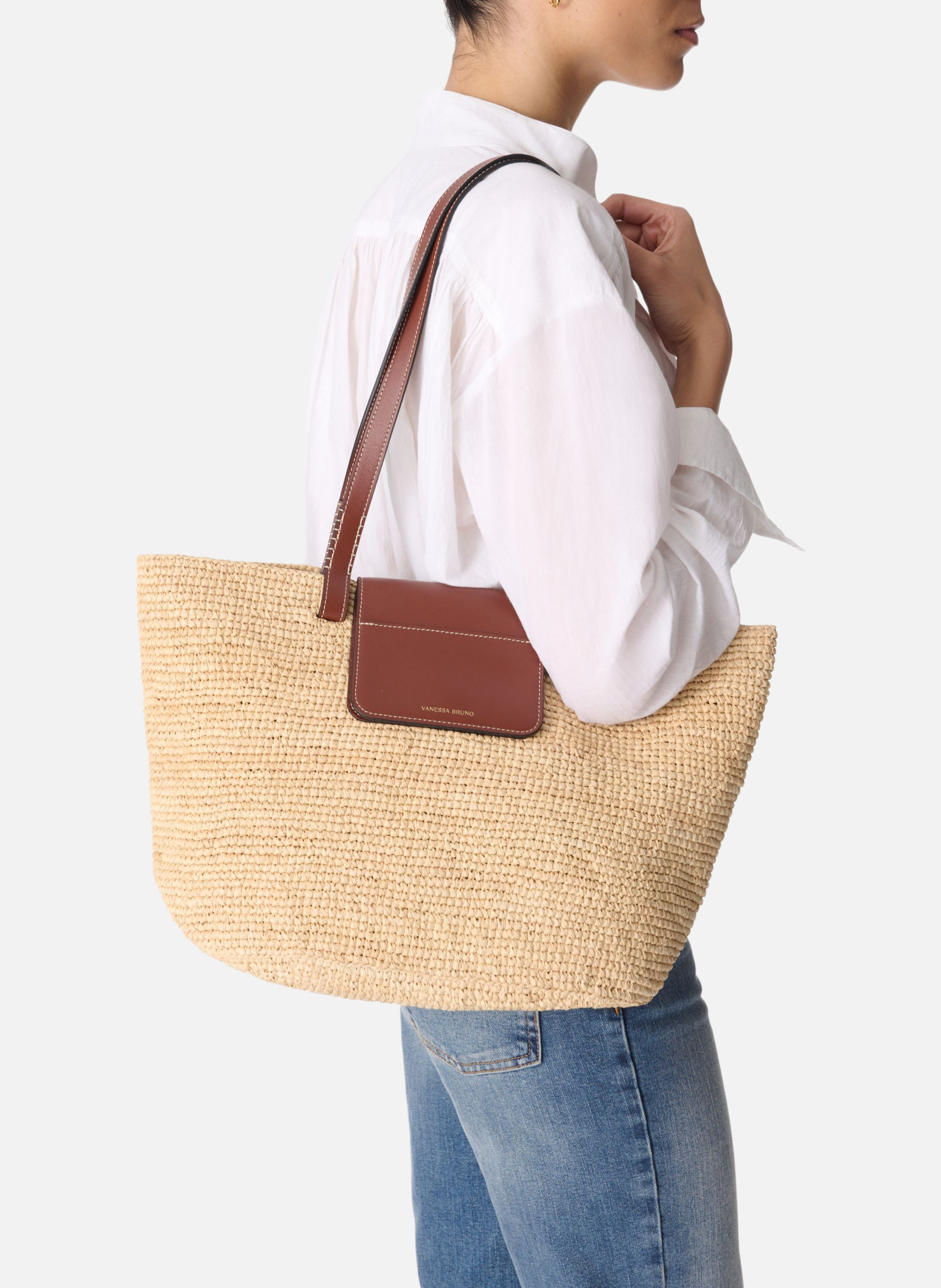 Panier en raphia VANESSA BRUNO Blanc
