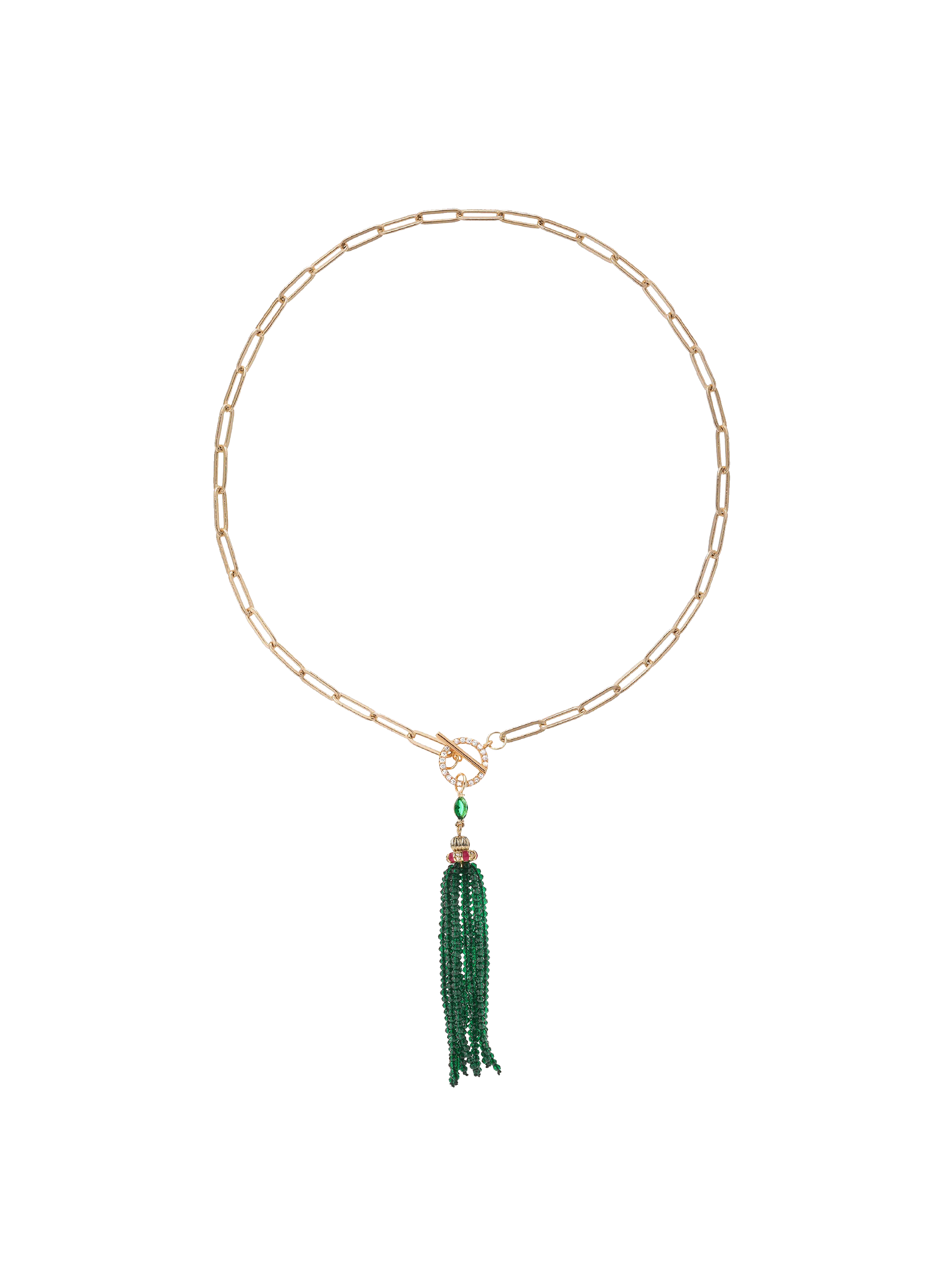 Collier chaîne avec pendentif cascade de perles mila HIPANEMA Vert