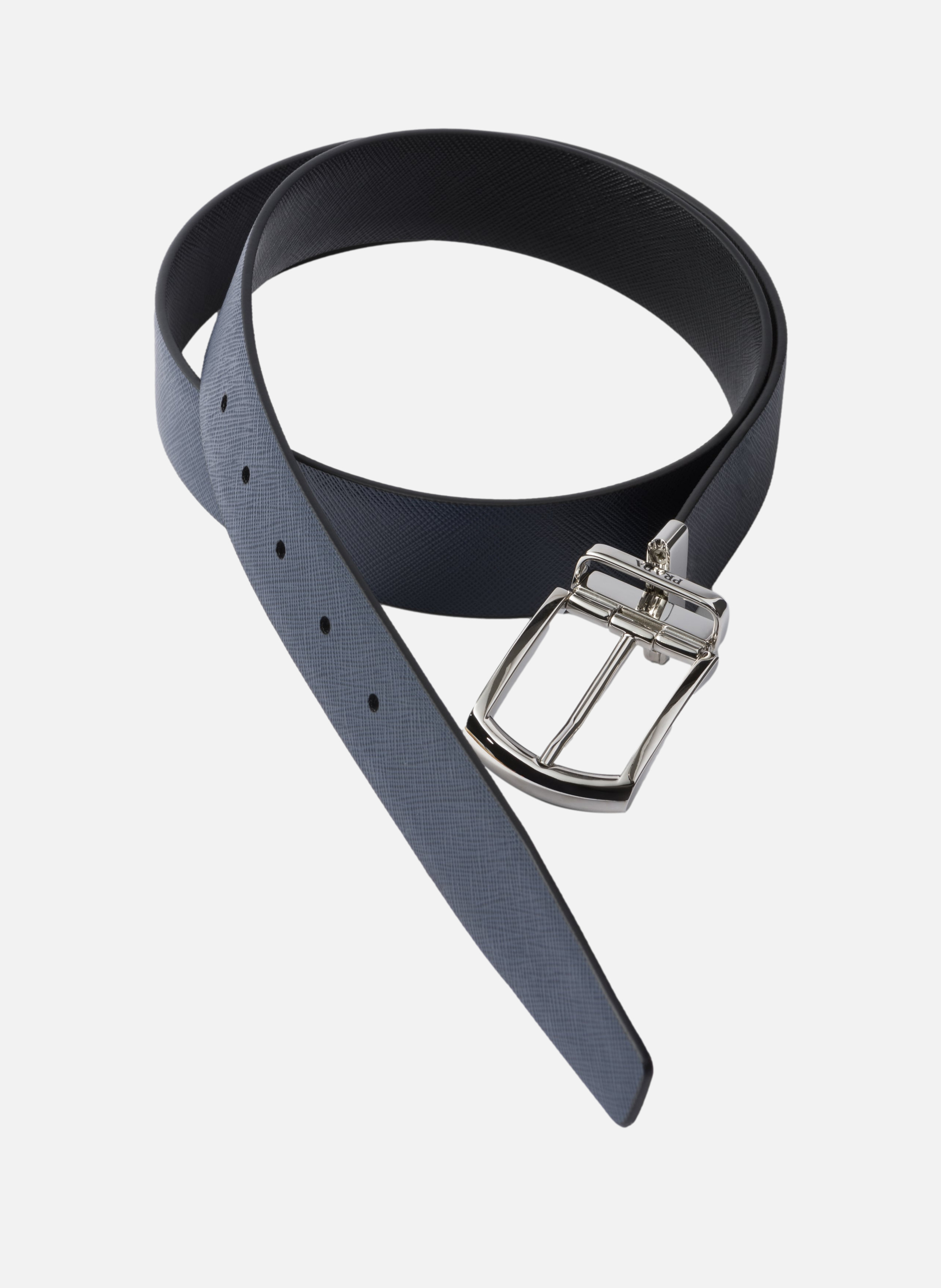 Ceinture réversible en cuir saffiano PRADA Noir