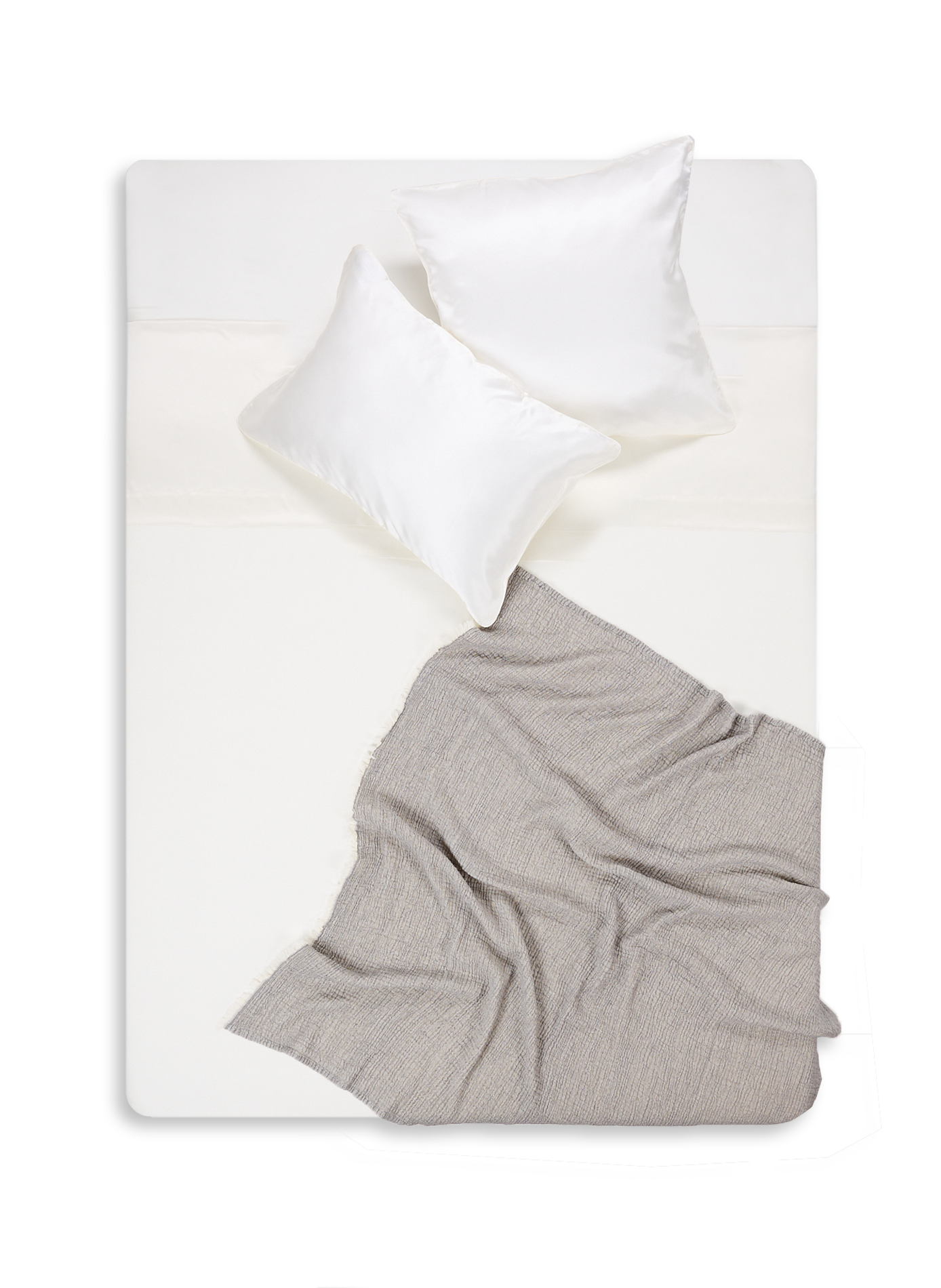 Drap plat en soie de mûrier Blanc