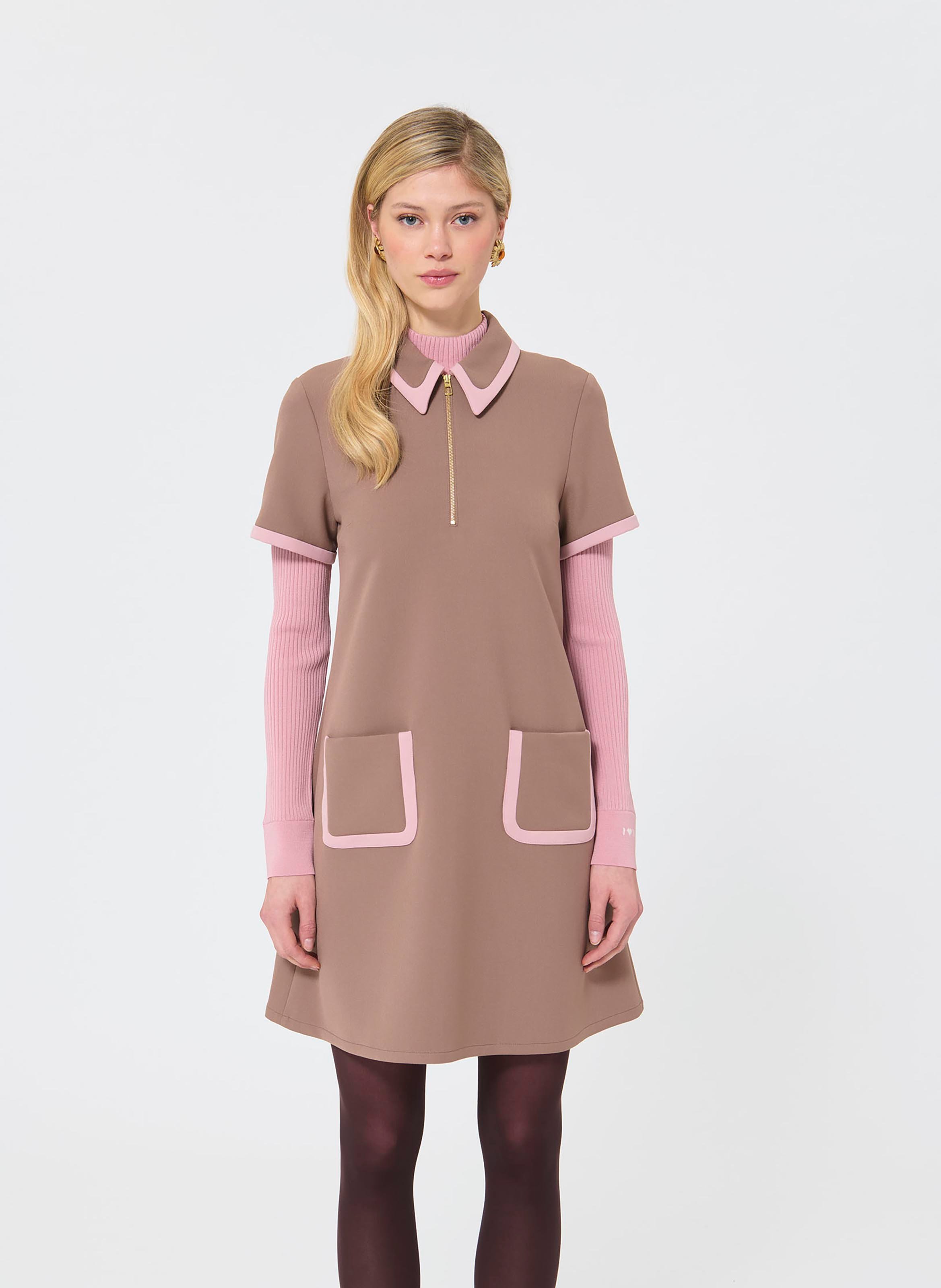 TARA JARMON Robe rubina taupe Marron