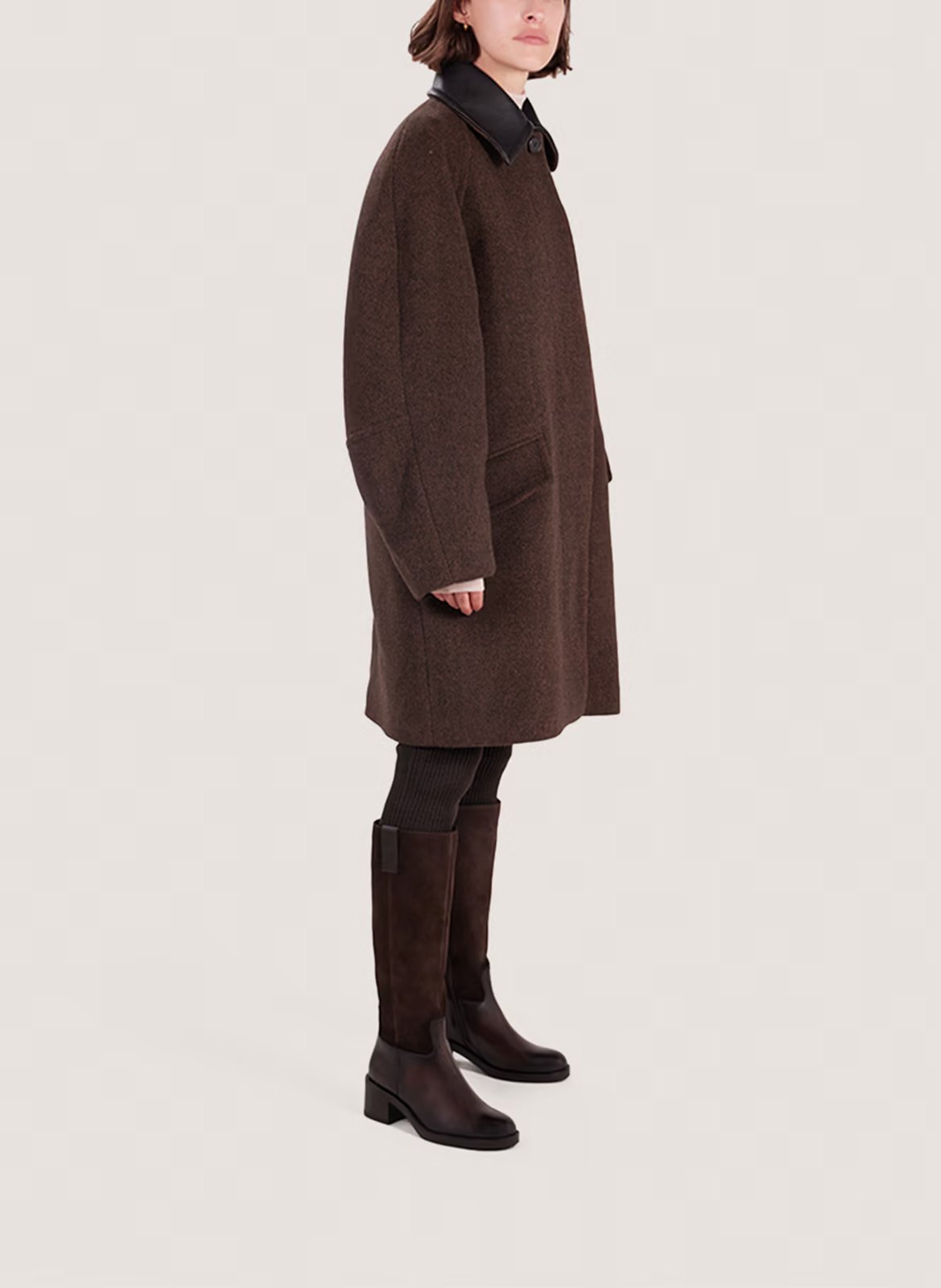 Bottes à talons en cuir claire JONAK Marron