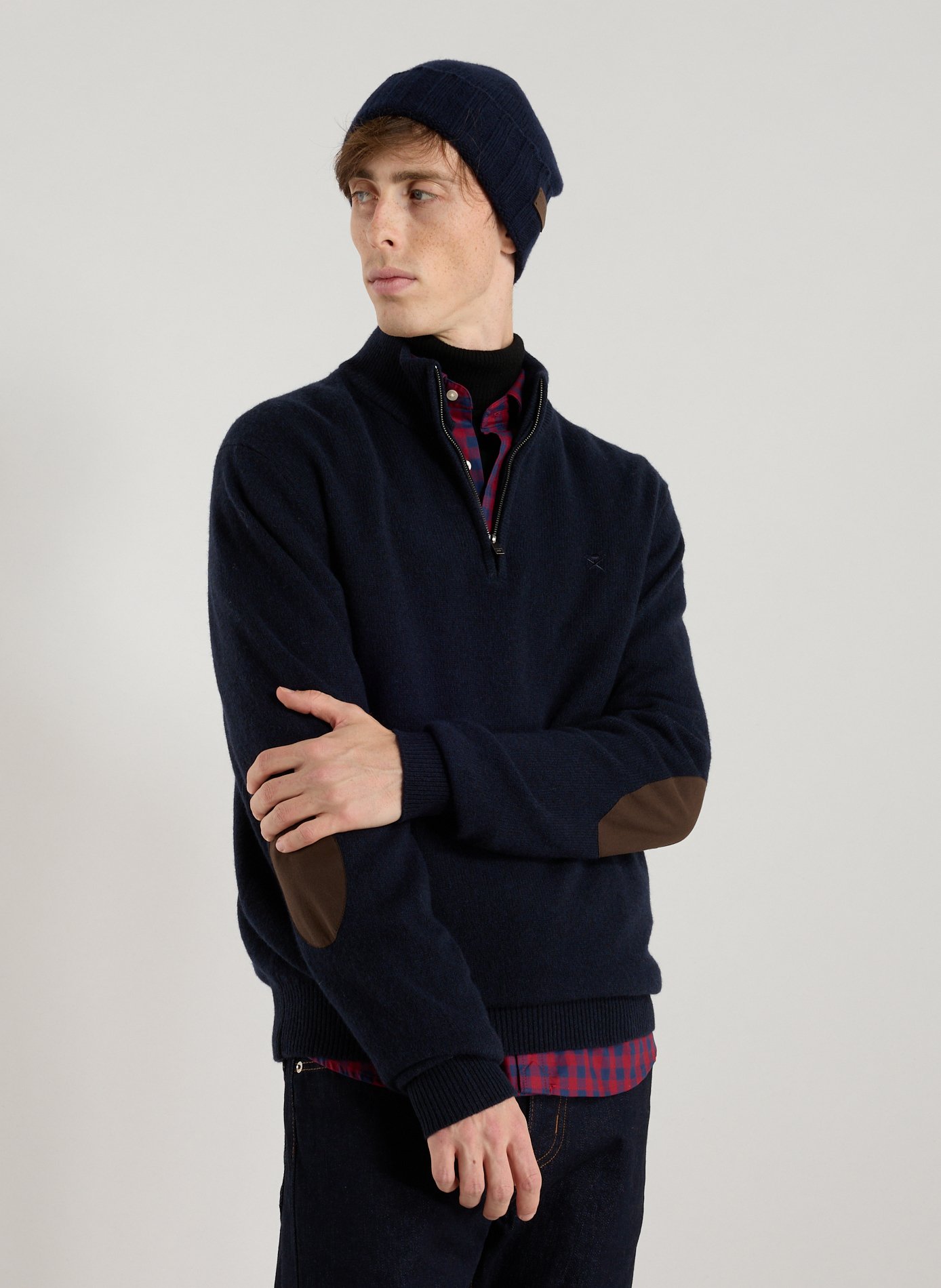 HACKETT High collar sweatshirt in wool Blue
