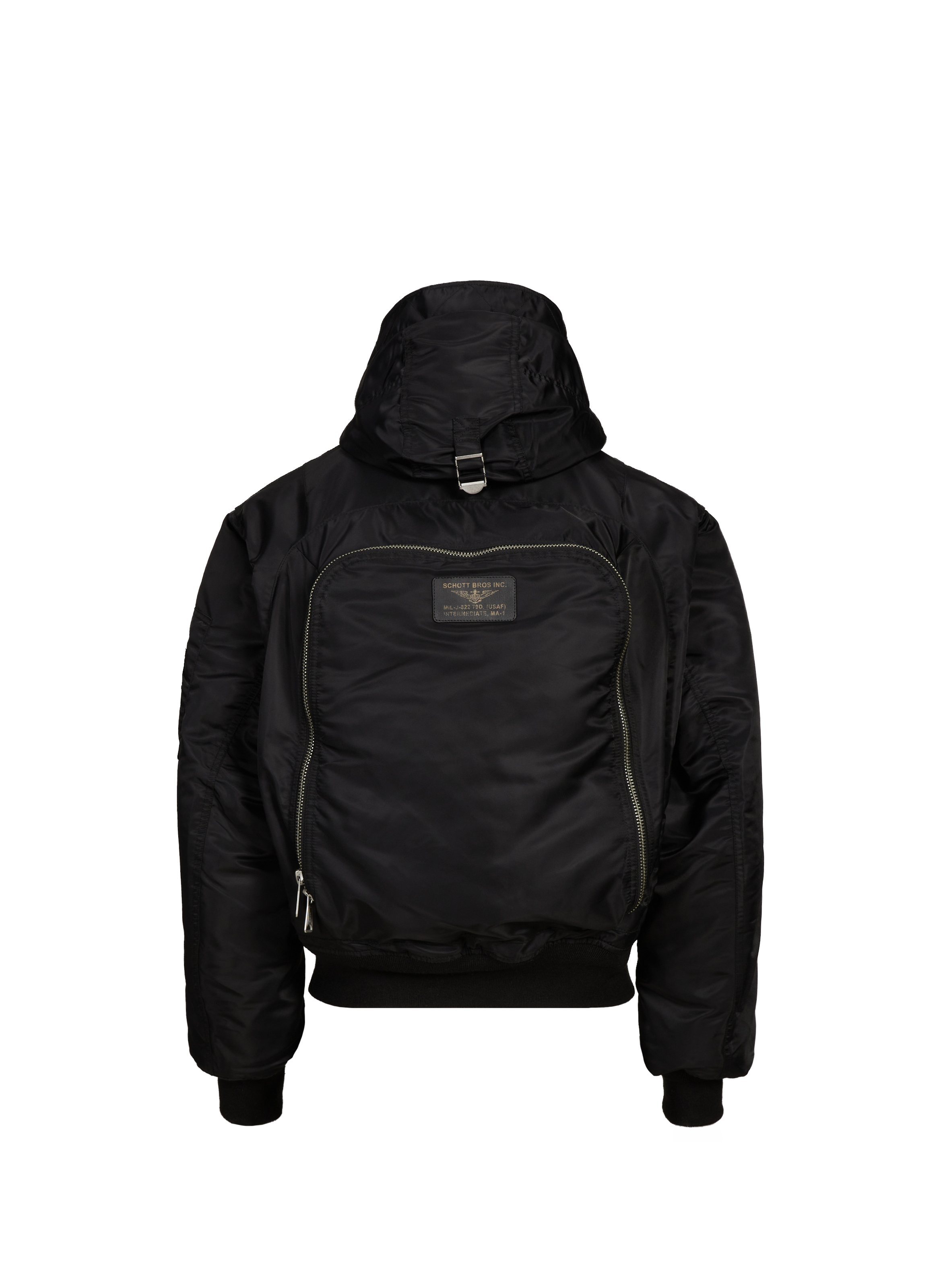 Blouson à capuche avec sac à dos intégré SCHOTT Noir