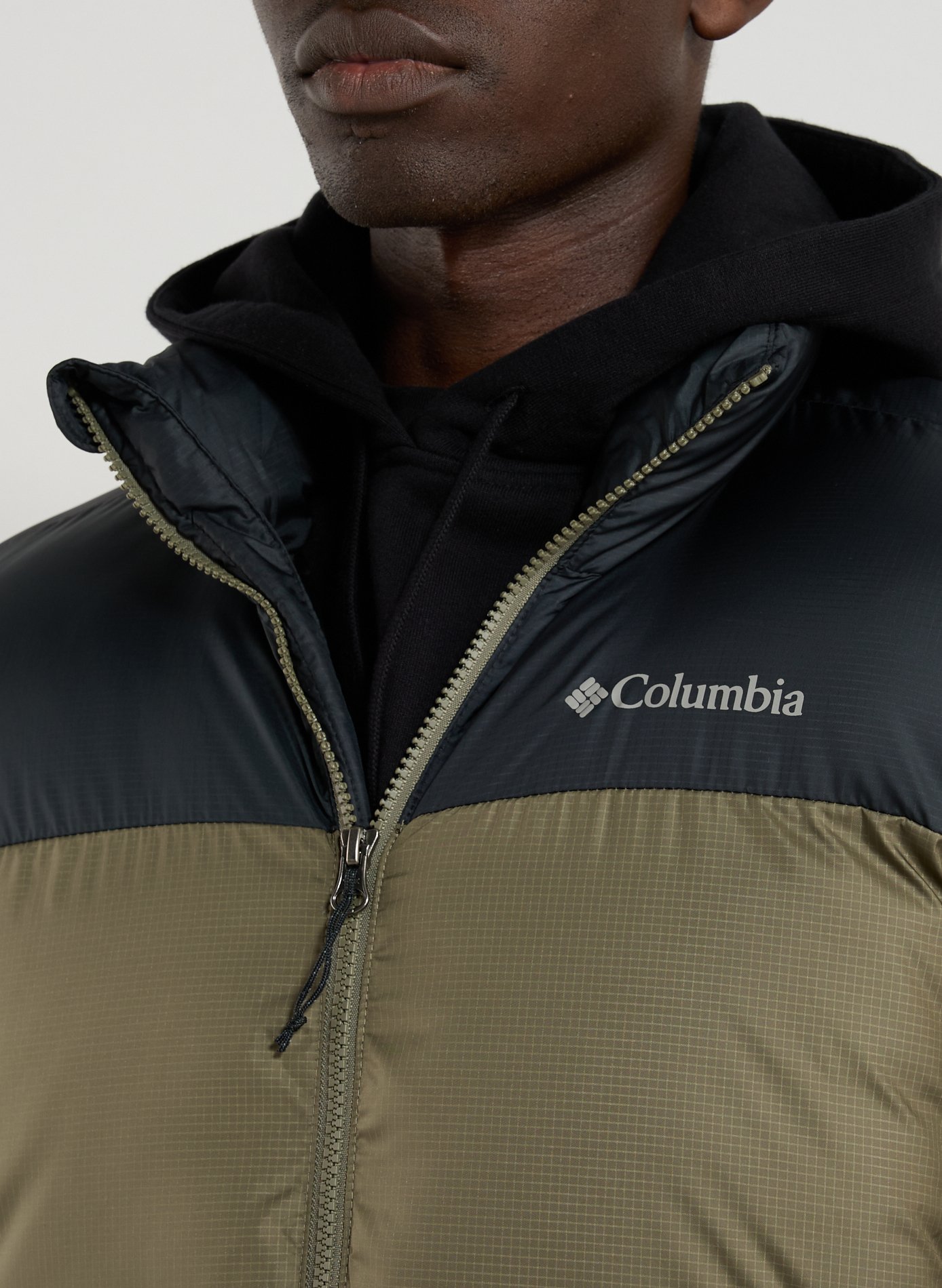 Quilted two-tone puffer jacket COLUMBIA Green