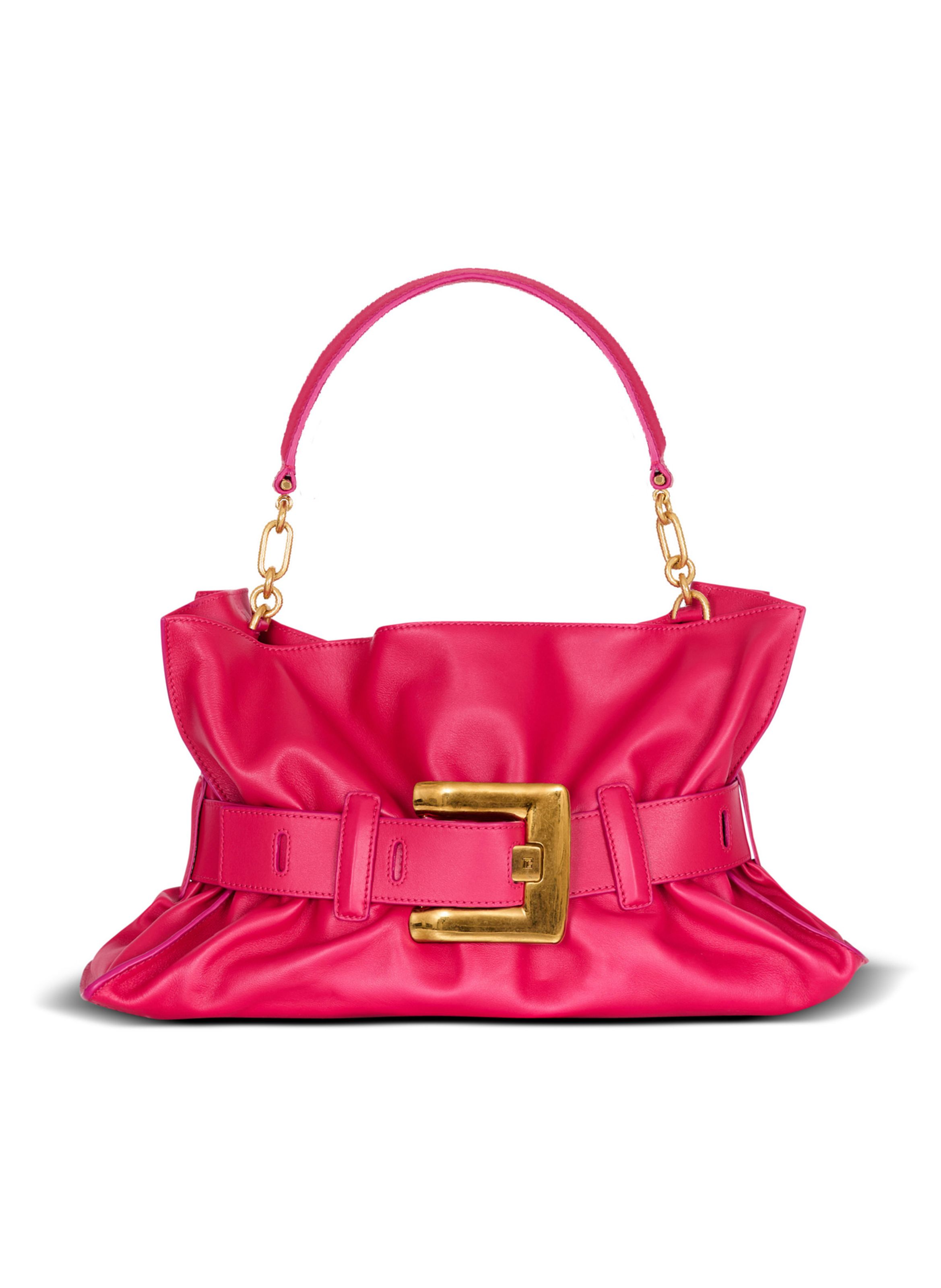 Sac anthem medium en cuir de veau BALMAIN Rose