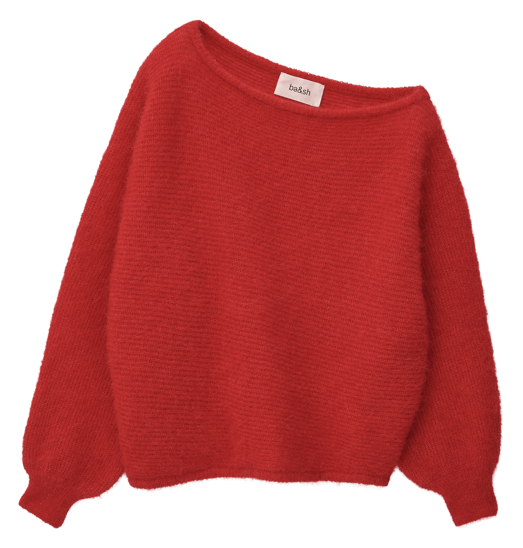 Pull col bateau asymétrique en laine mélangée suela BA&SH Rouge