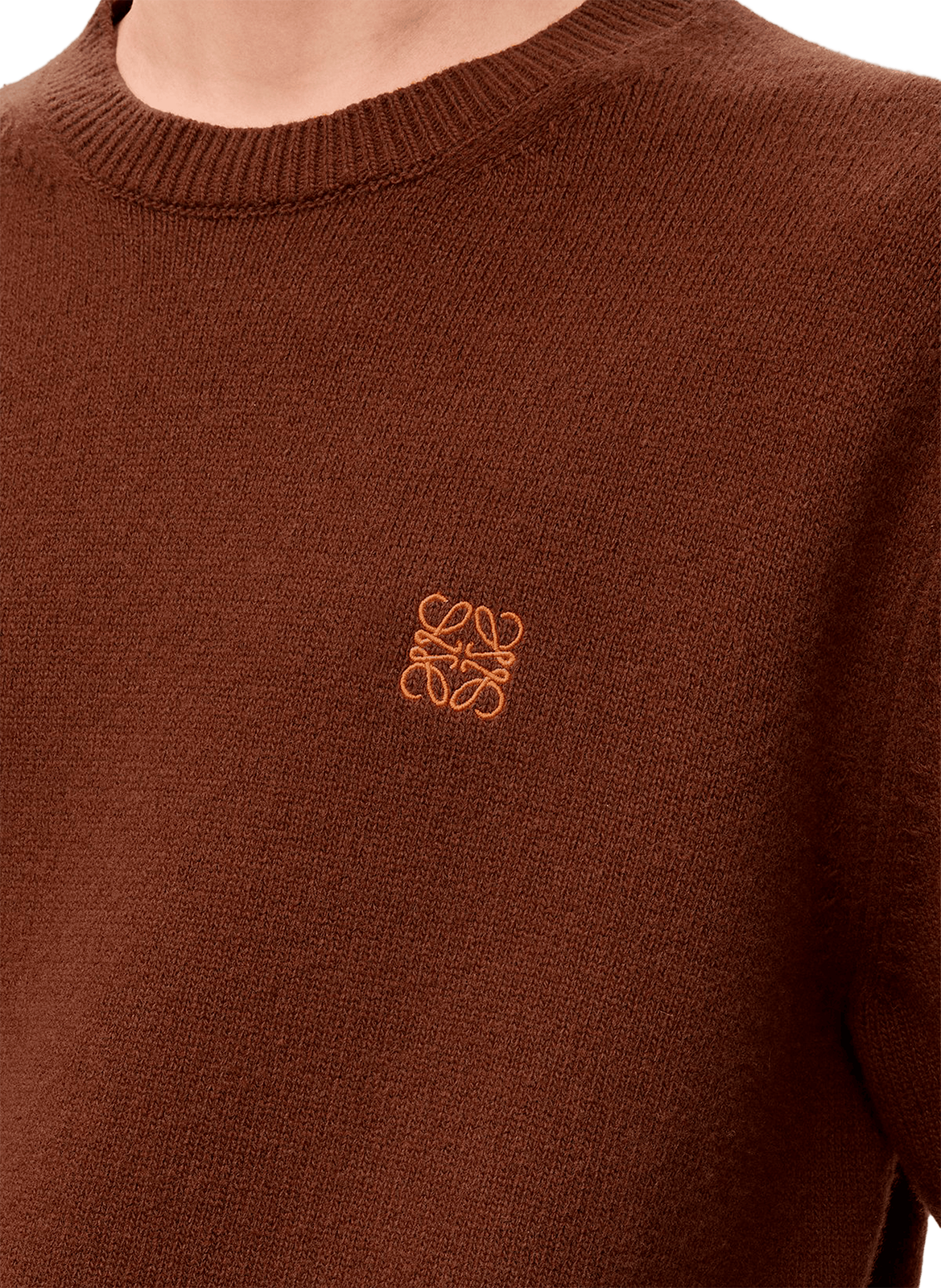 Straight wool embroidered sweater LOEWE Brown