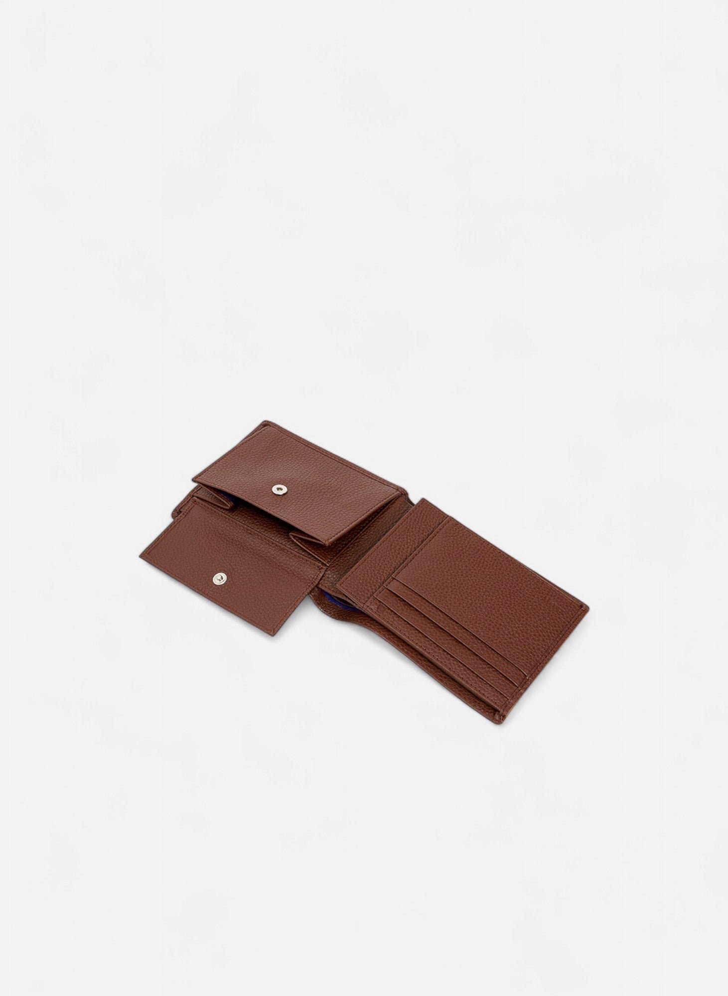 Portefeuille à rabat 2 volets charles en cuir grainé LE TANNEUR Marron