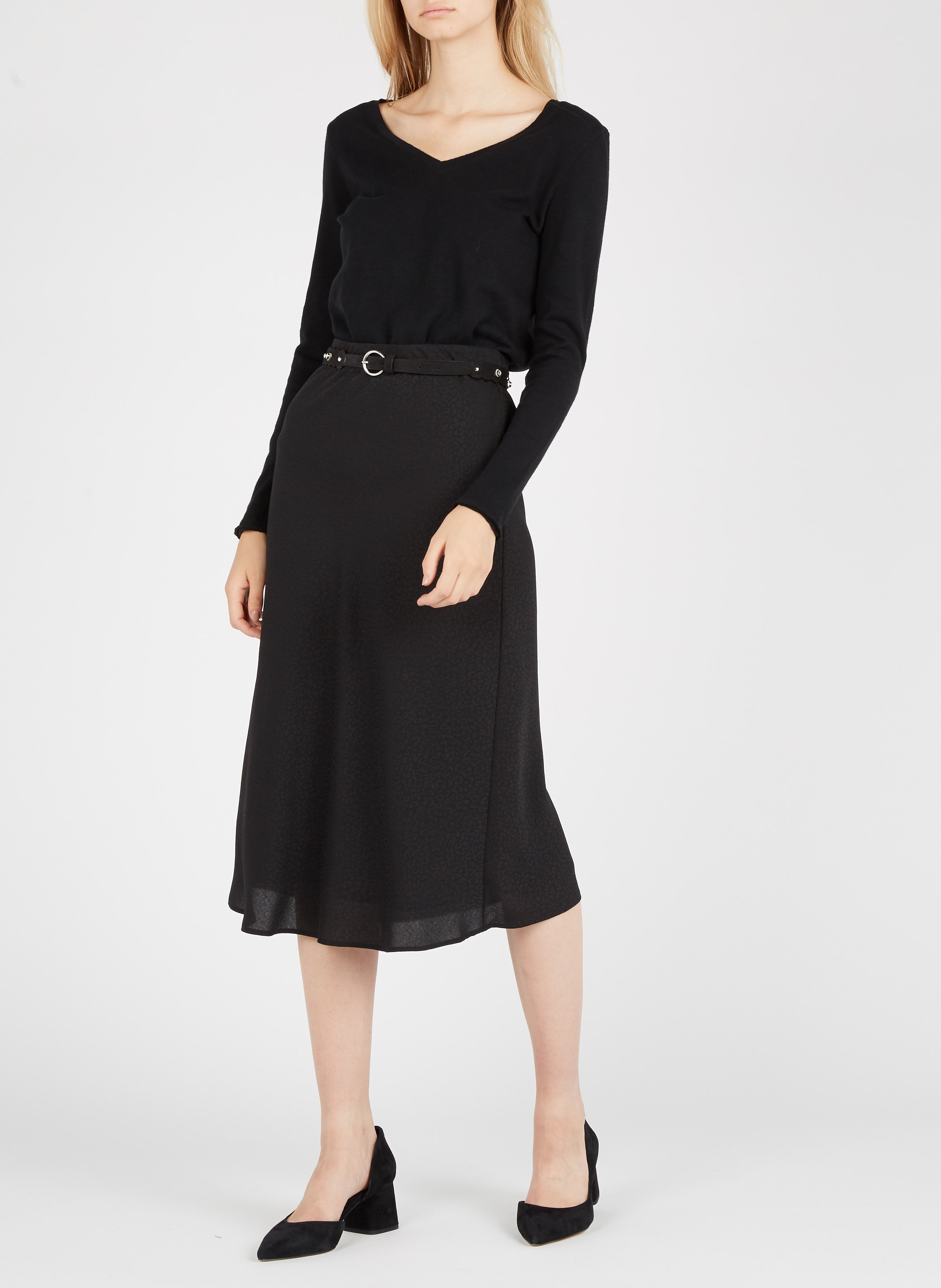 Tee-shirt col v en coton sonoma AMERICAN VINTAGE Noir