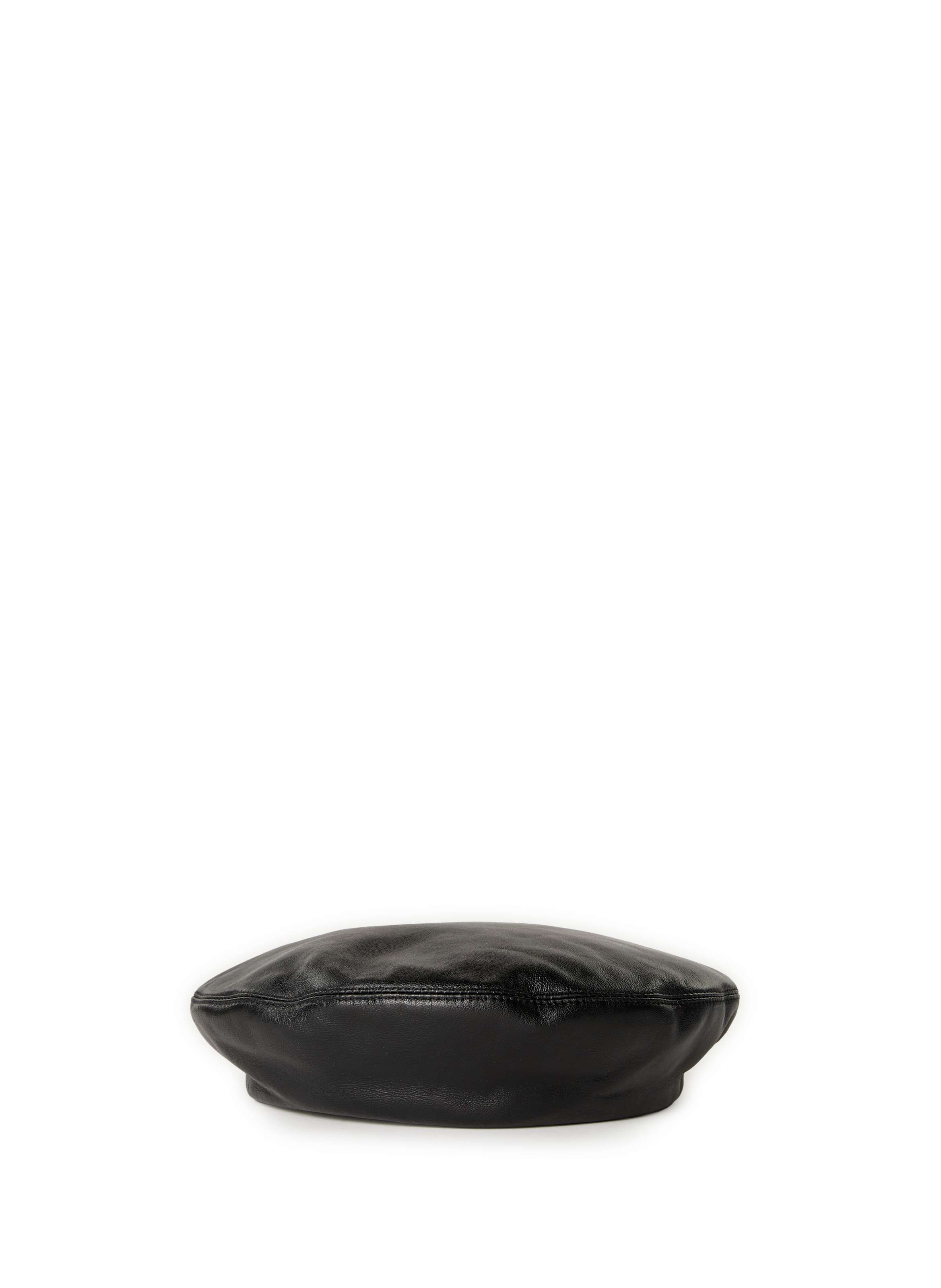 SAMSOE SAMSOE Leather beret Black