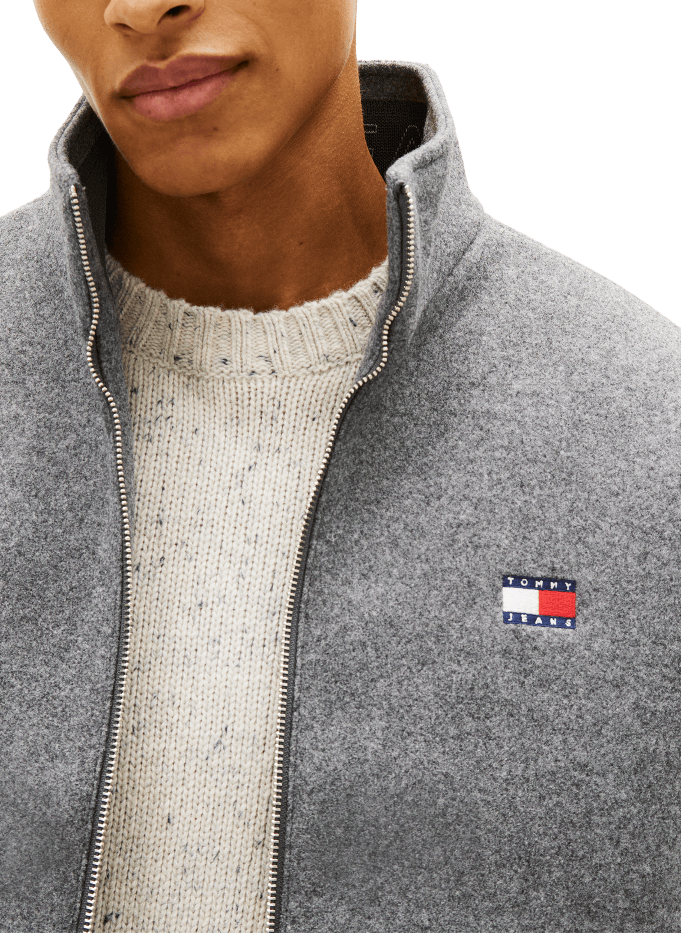 Wool high-neck jacket TOMMY HILFIGER Grey