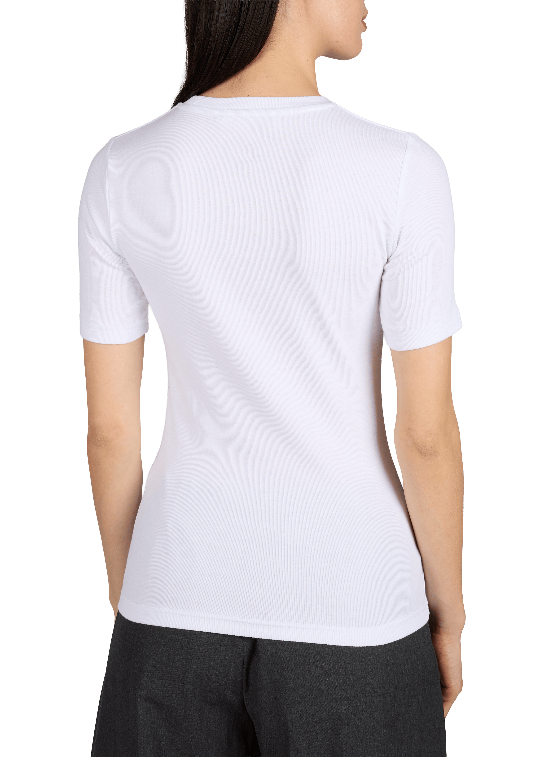 Slim round neck t-shirt in blended cotton SAMSOE SAMSOE White