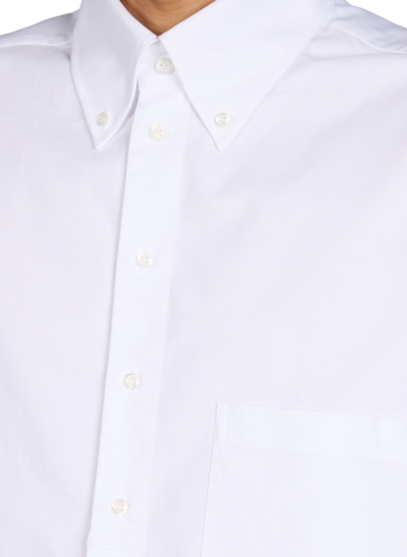 Oversized shirt with an American collar in cotton THOM BROWNE White