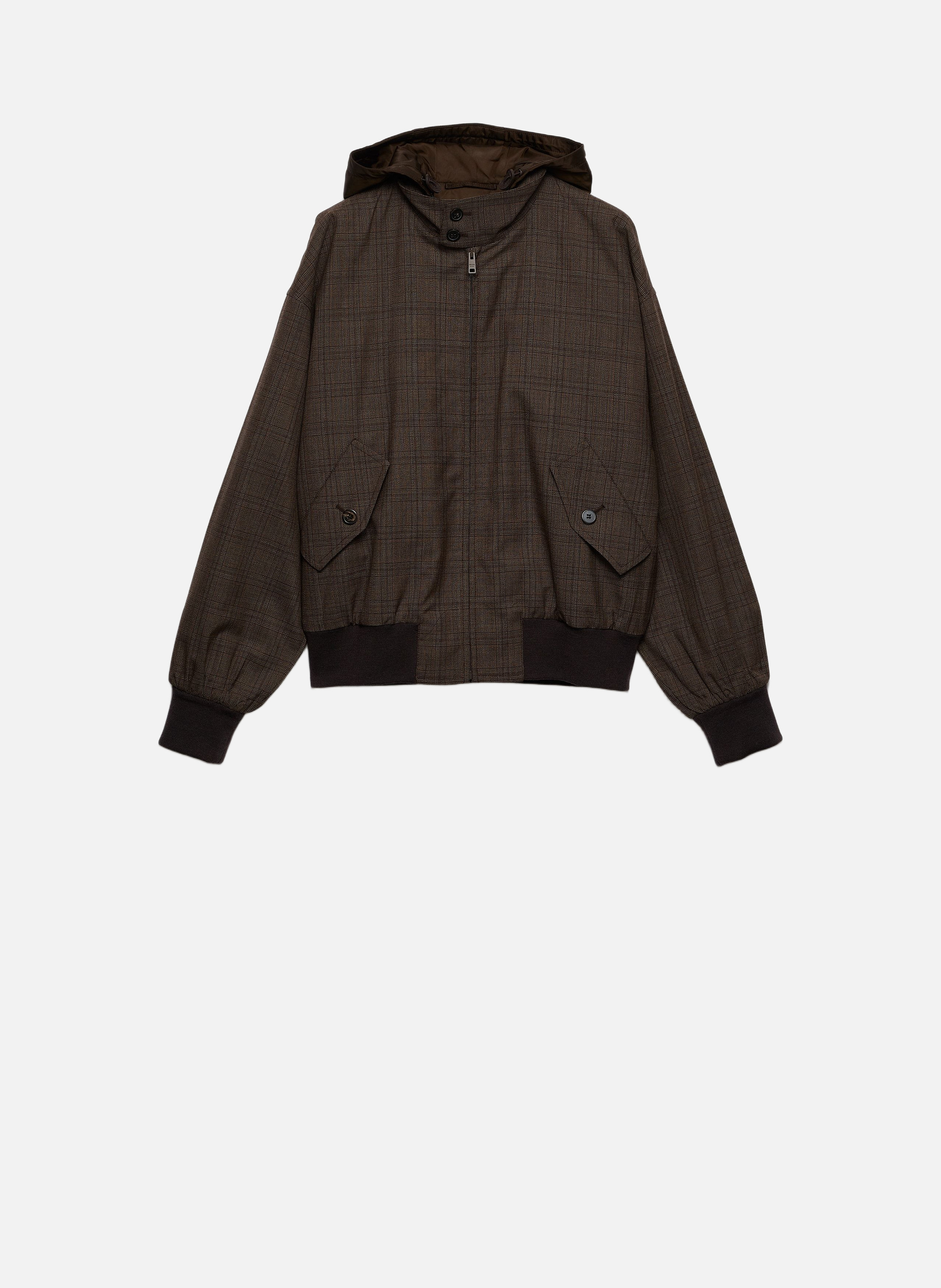 Veste à carreaux prince de galles PRADA Marron