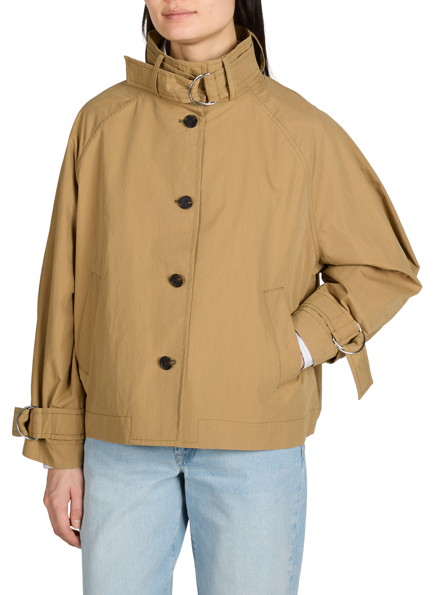 Trench large uni en coton mélangé BELLEROSE Beige