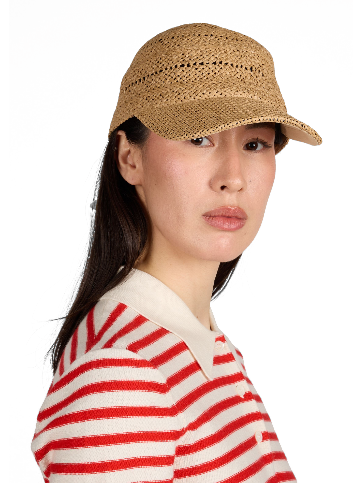 Raffia bow cap AU PRINTEMPS PARIS Brown