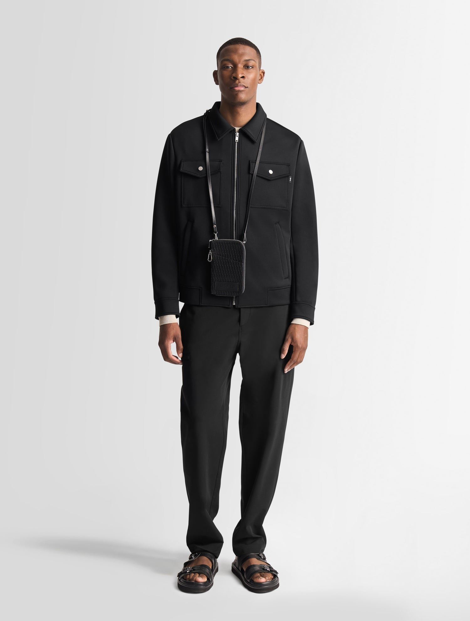 Veste roventir col chemise coupe regular FUSALP Noir