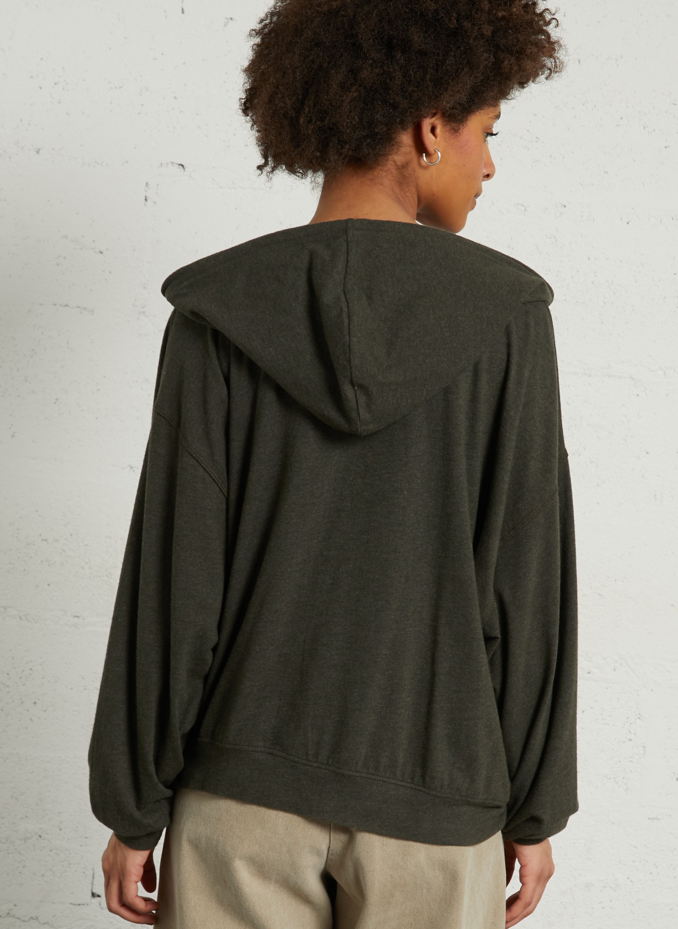 Sweat à capuche en coton mélangé ypawood AMERICAN VINTAGE Vert