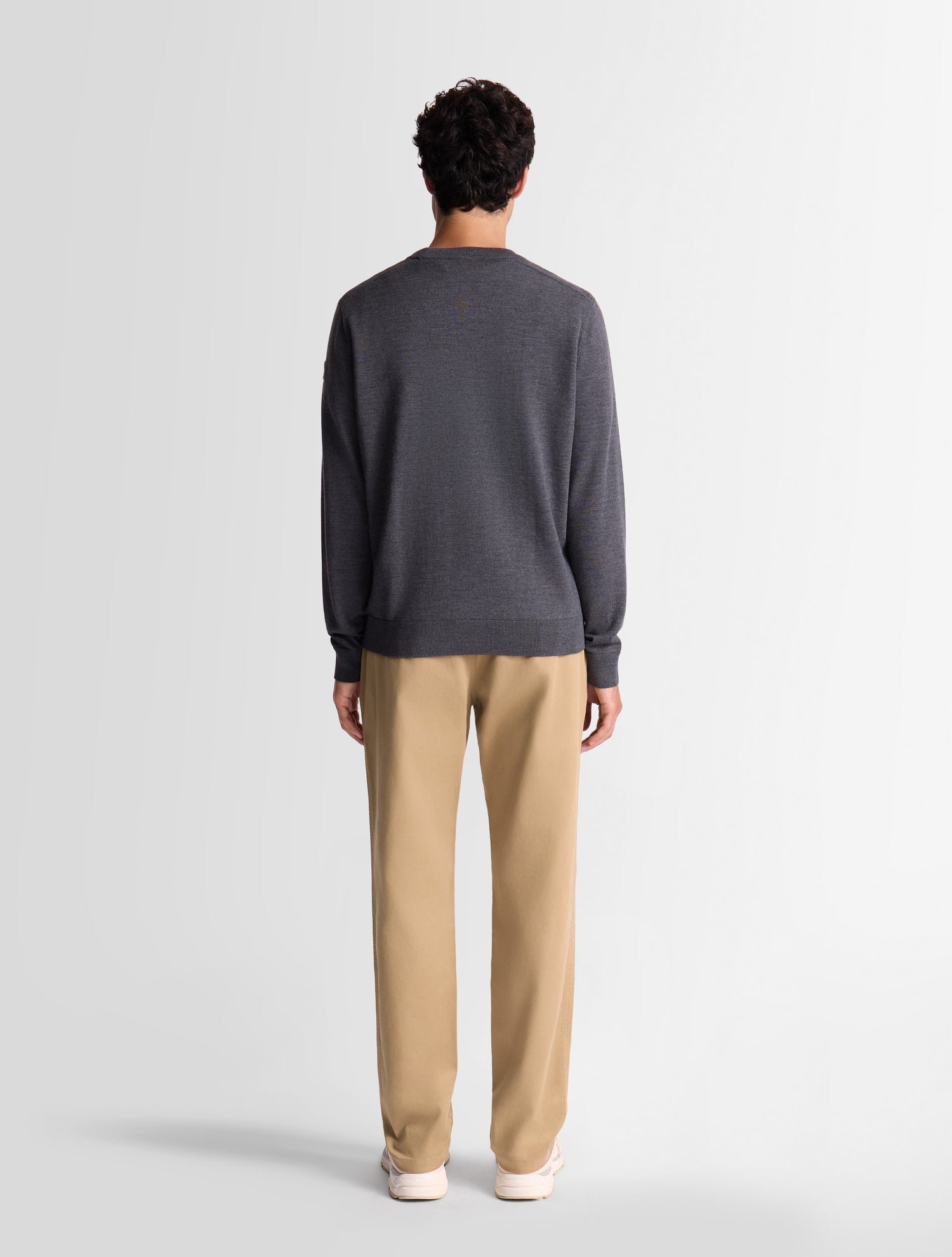 Pull joryn col rond coupe ajustée FUSALP Gris