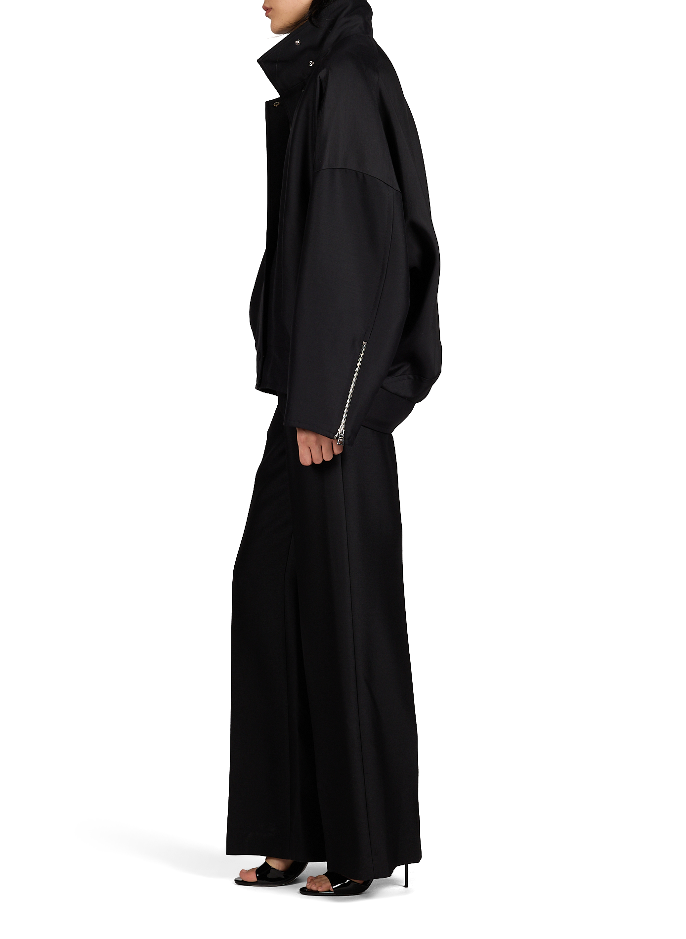 Veste à col montant Julio en laine et soie R2W Noir