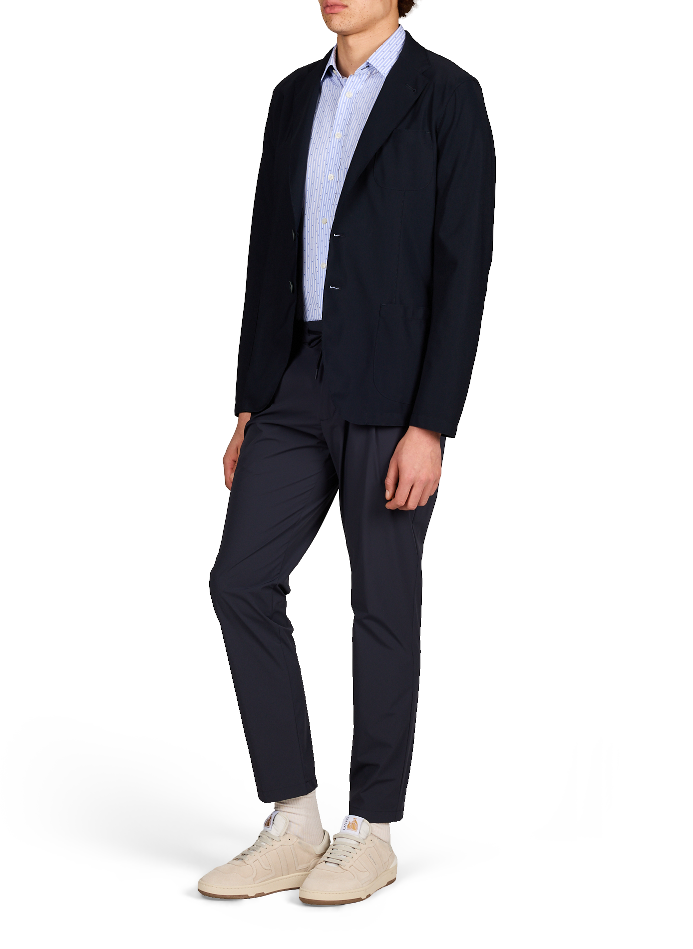 Solid straight blazer HERNO Blue