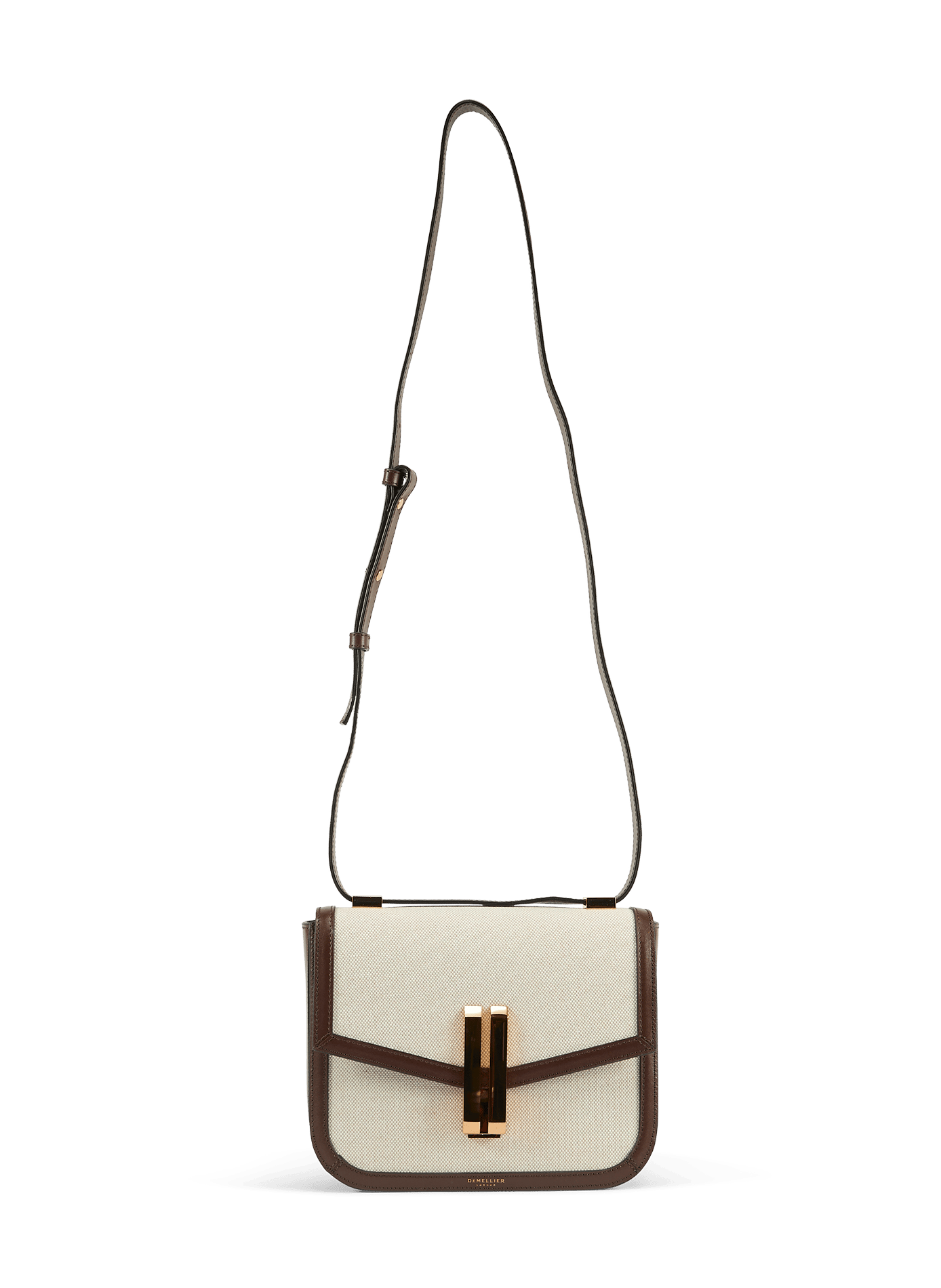 Schultertasche Vancouver aus Leder und Baumwolle DEMELLIER LONDON Braun