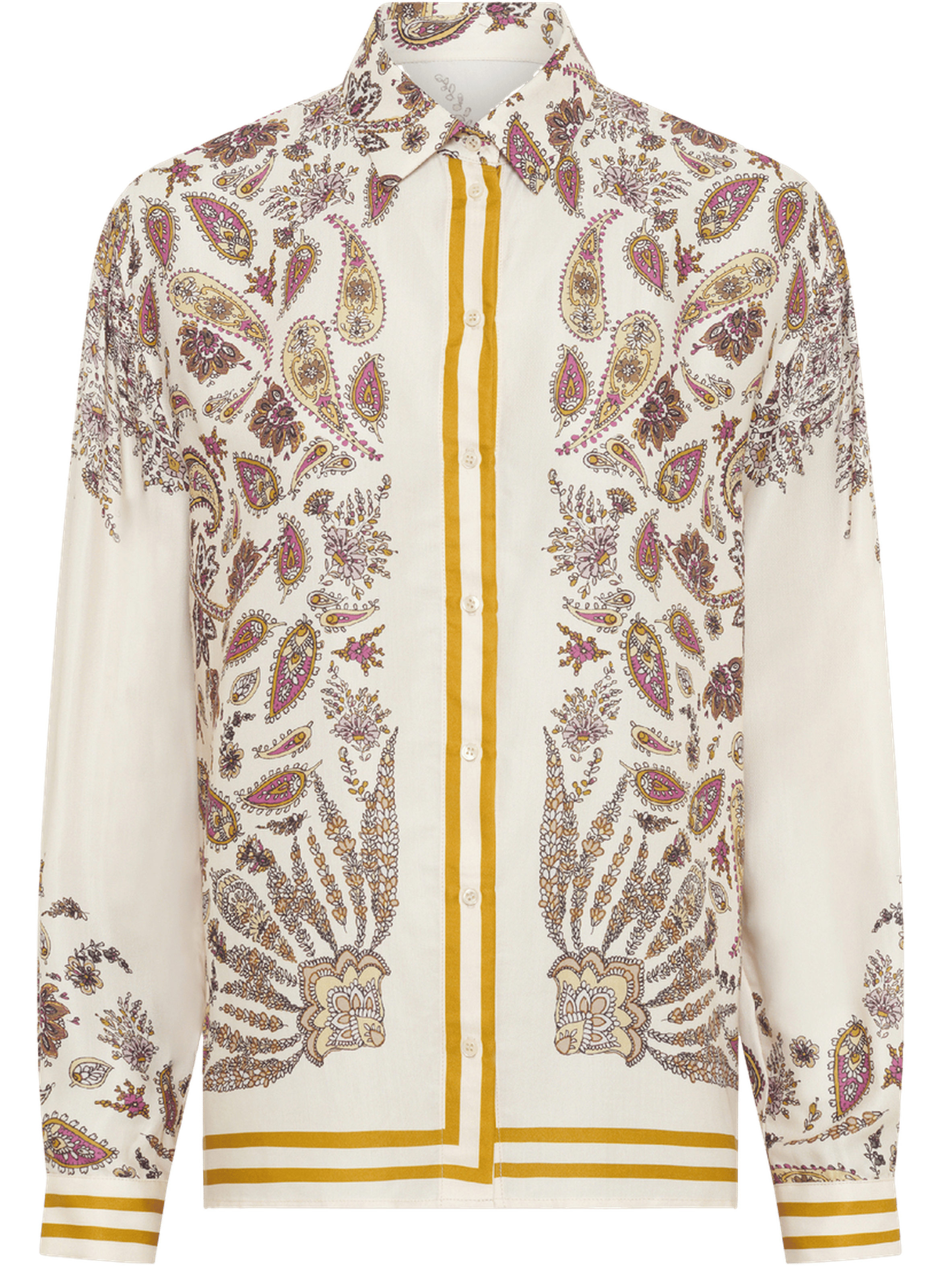 Chemise imprimé foulard - canna Jaune