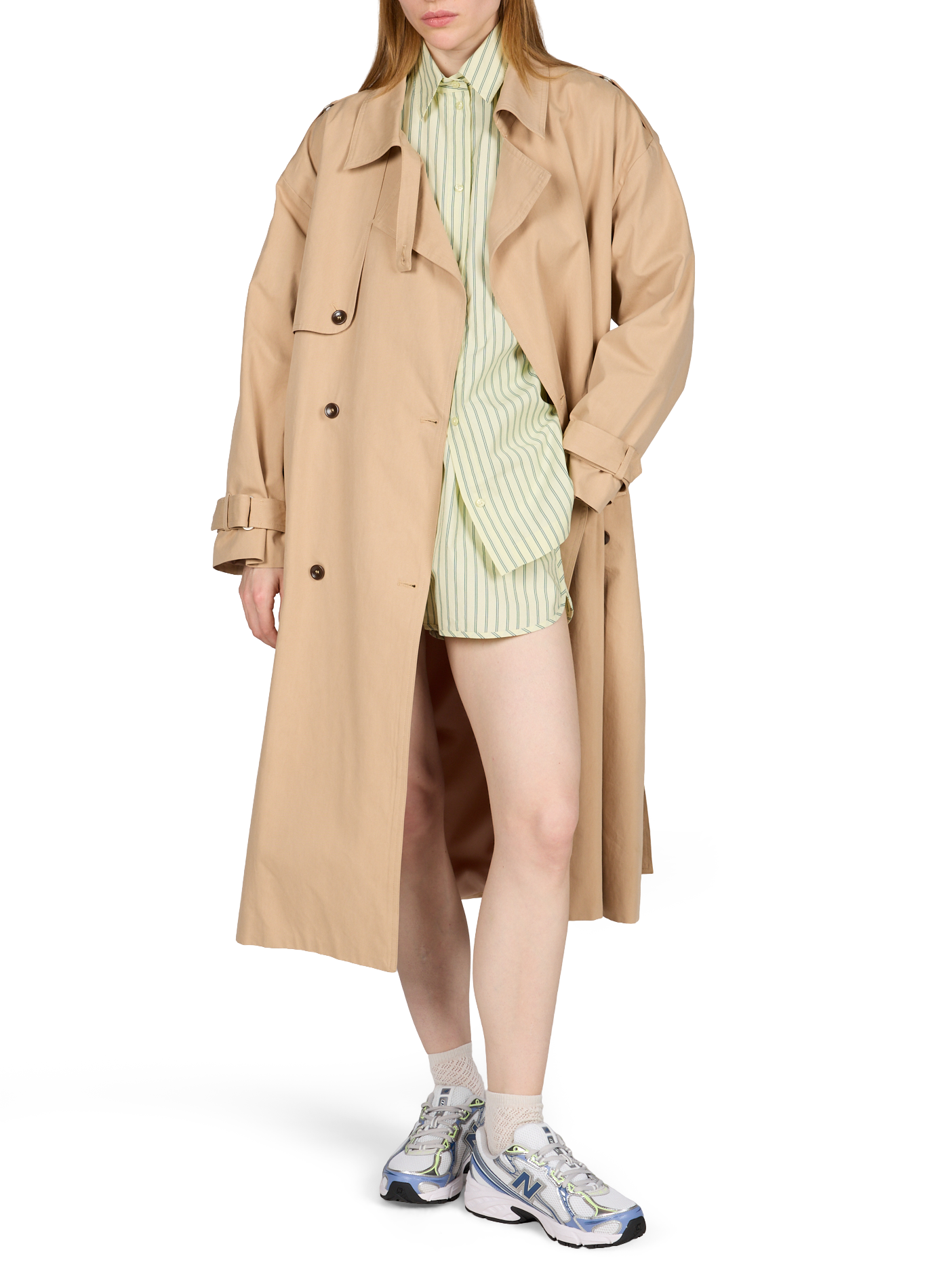Trench long en coton mélangé ARTLOVE Beige