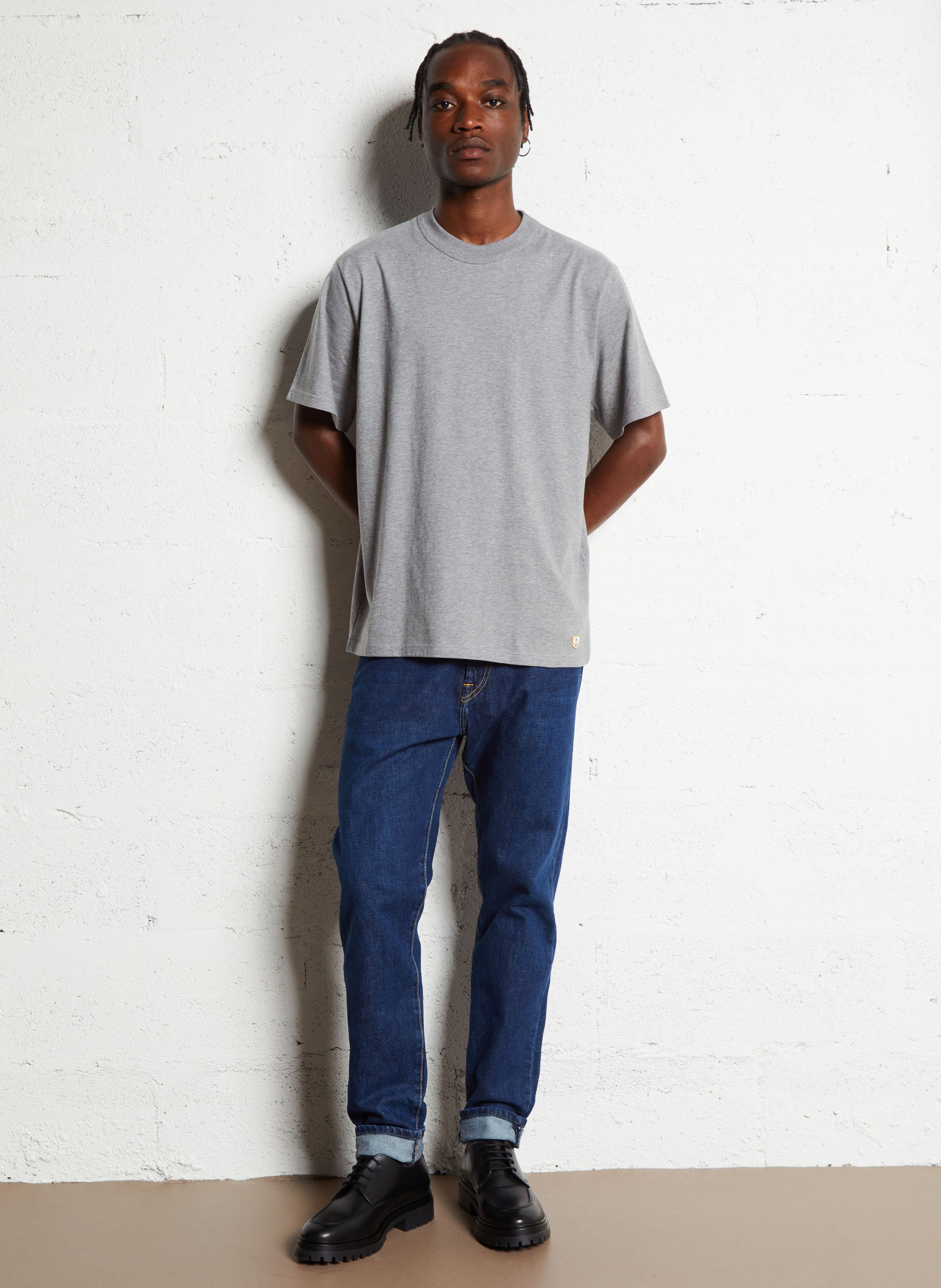 Straight fit organic cotton crew neck t-shirt Callac ARMOR-LUX Grey