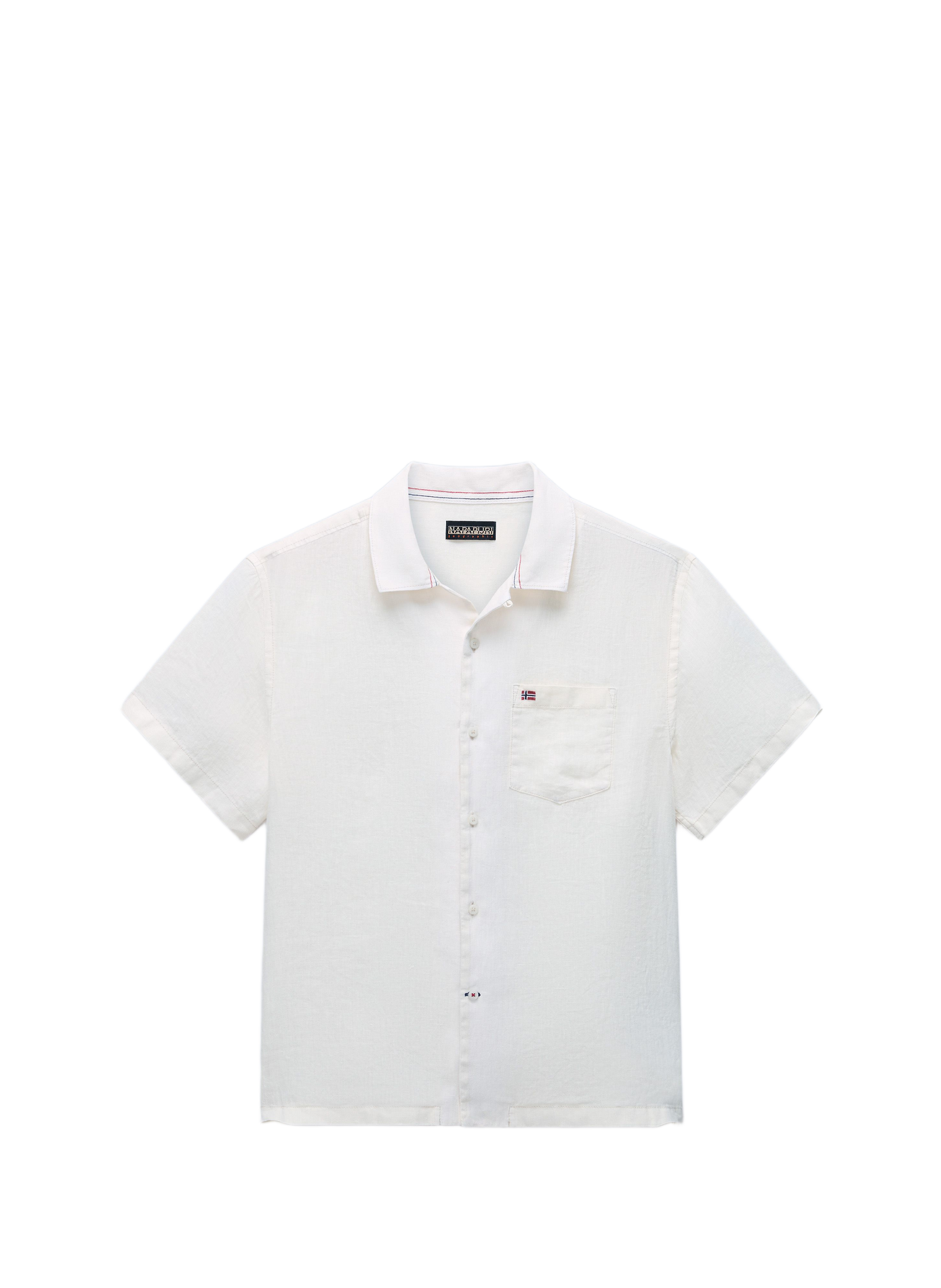 Chemise droite G-Linen en lin NAPAPIJRI Blanc