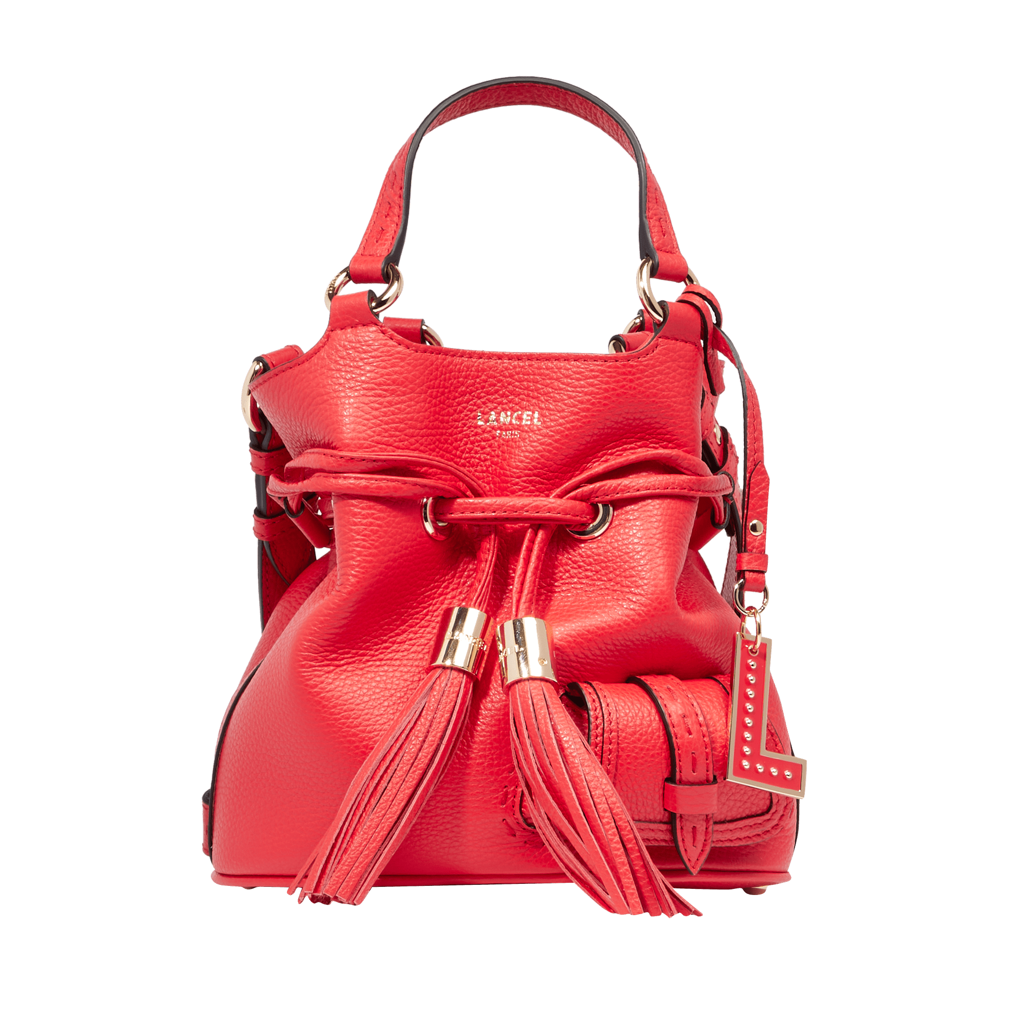Sac seau s premier flirt de lancel en cuir LANCEL Rouge