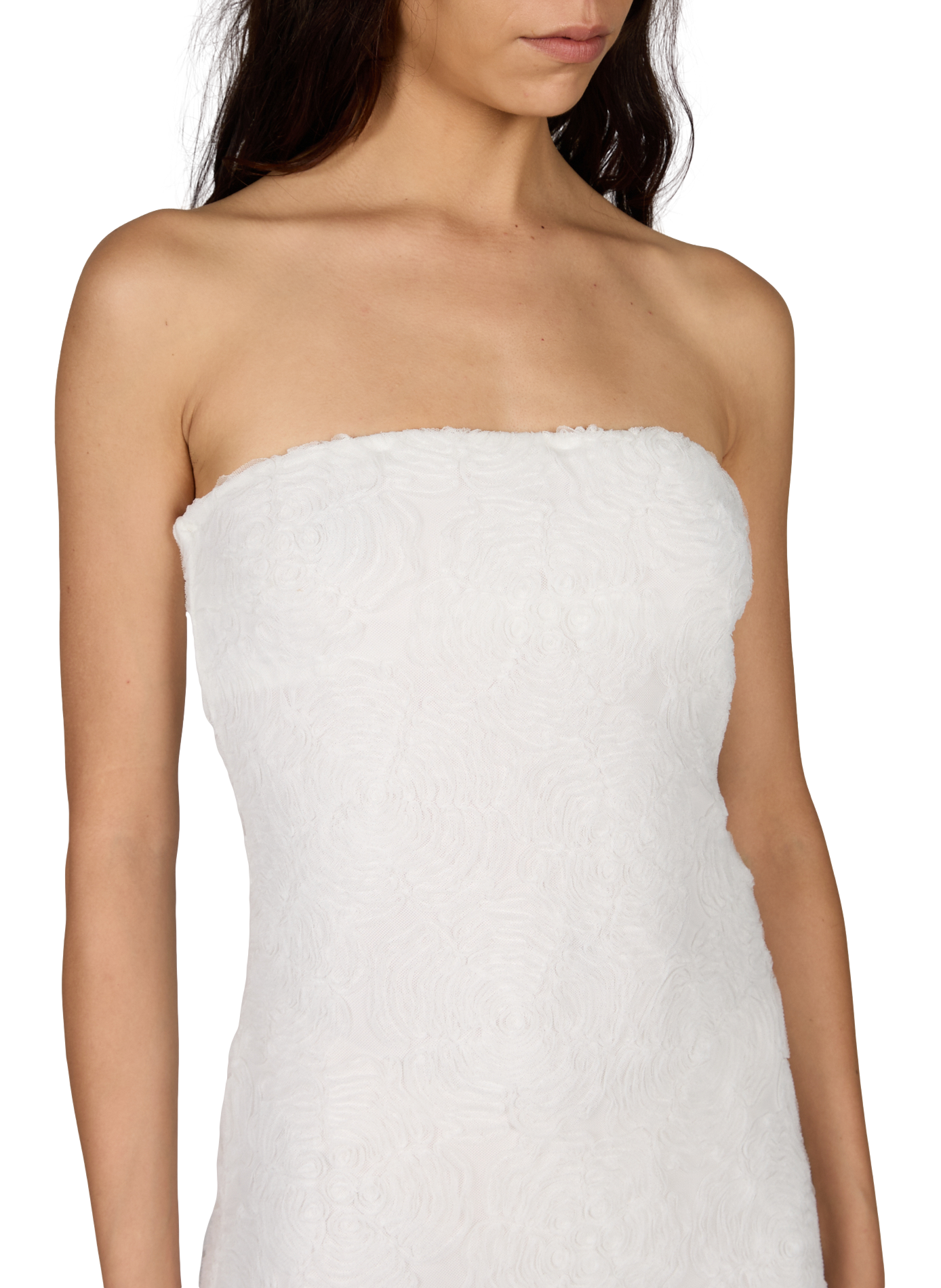 Sleeveless floral bodycon dress ROTATE White