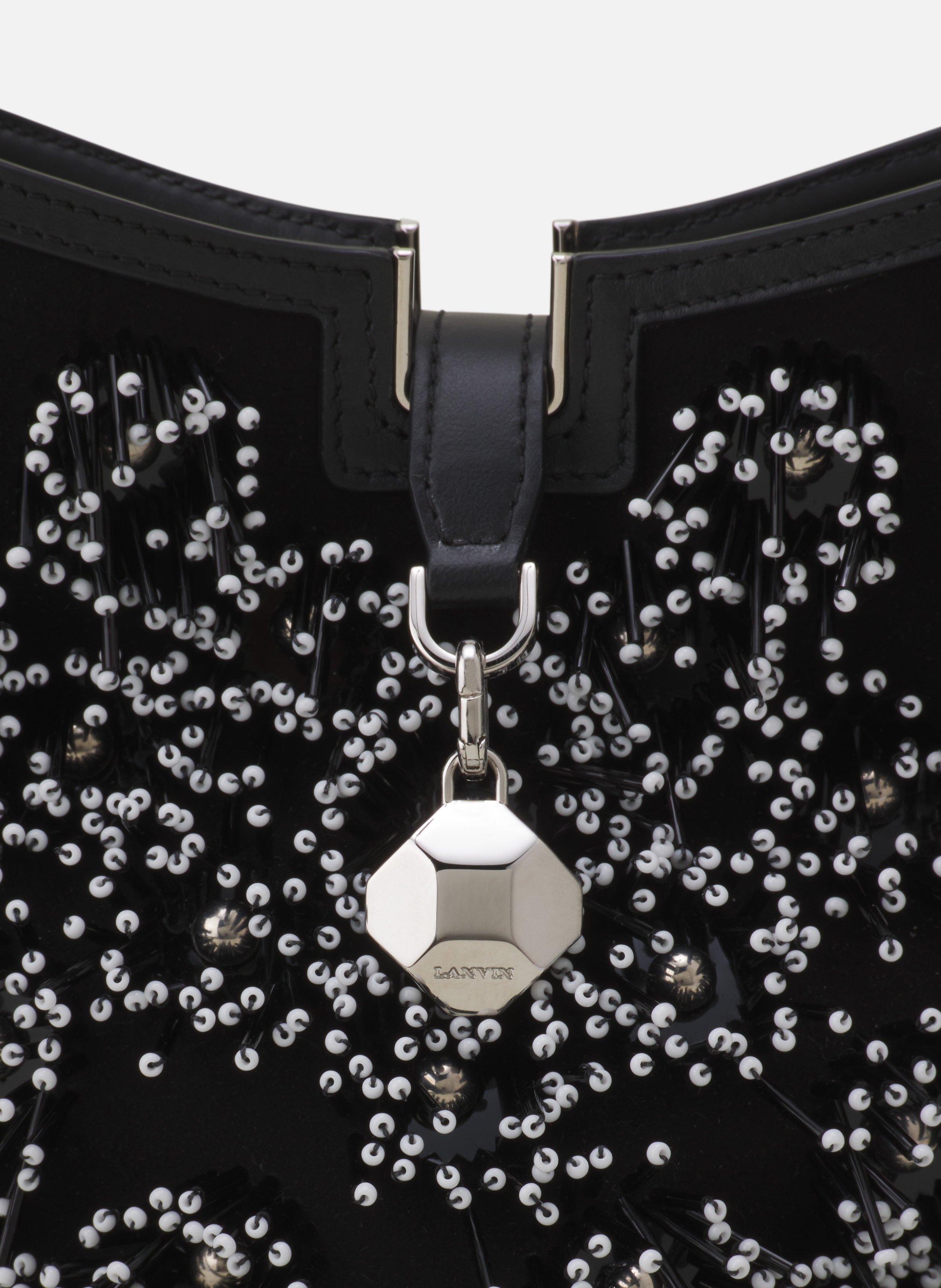 Sac seau catch by lanvin en cuir brodé LANVIN Noir