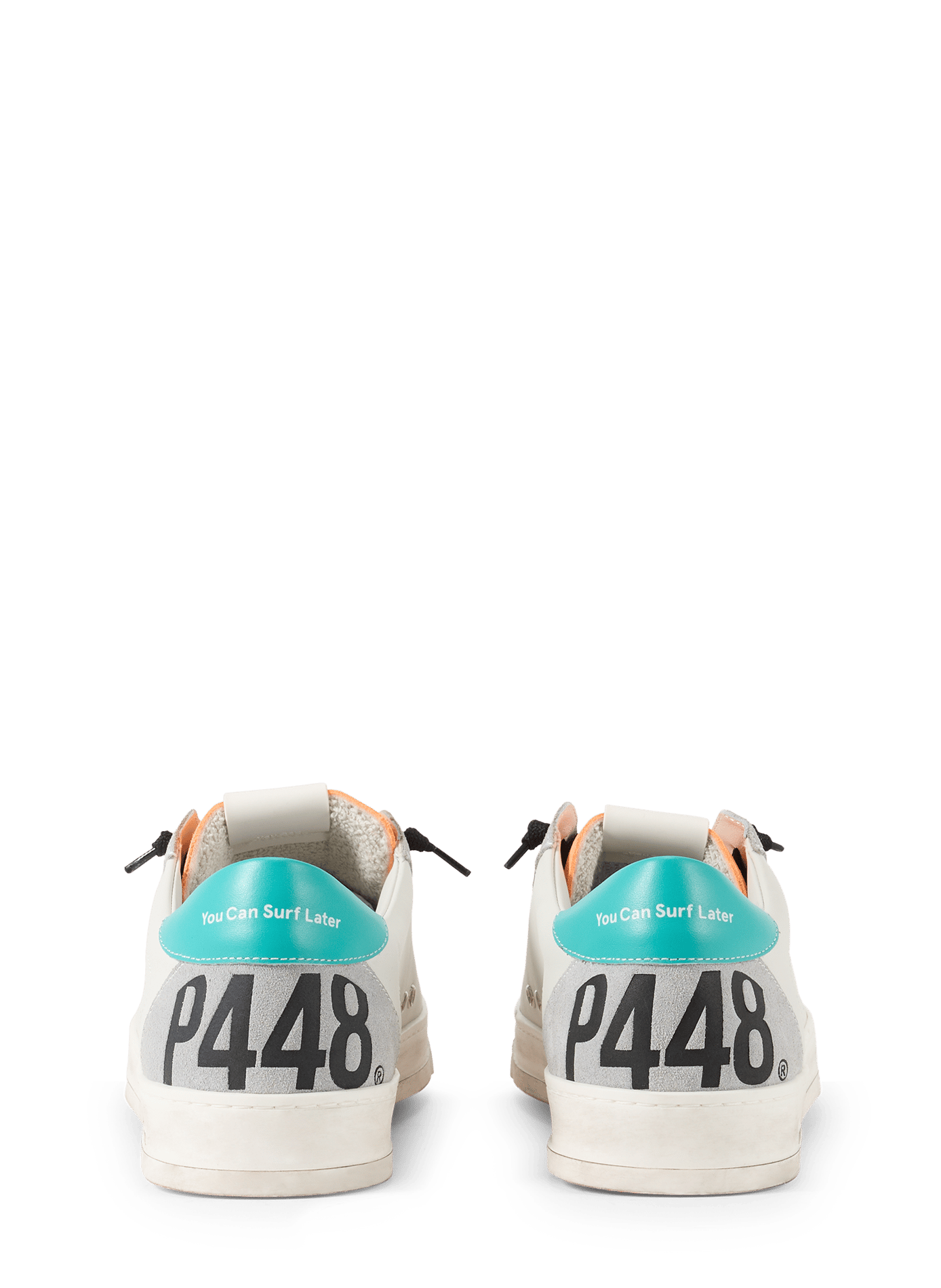 Scarpe da ginnastica con dettagli colorati in pelle P448 Bianco