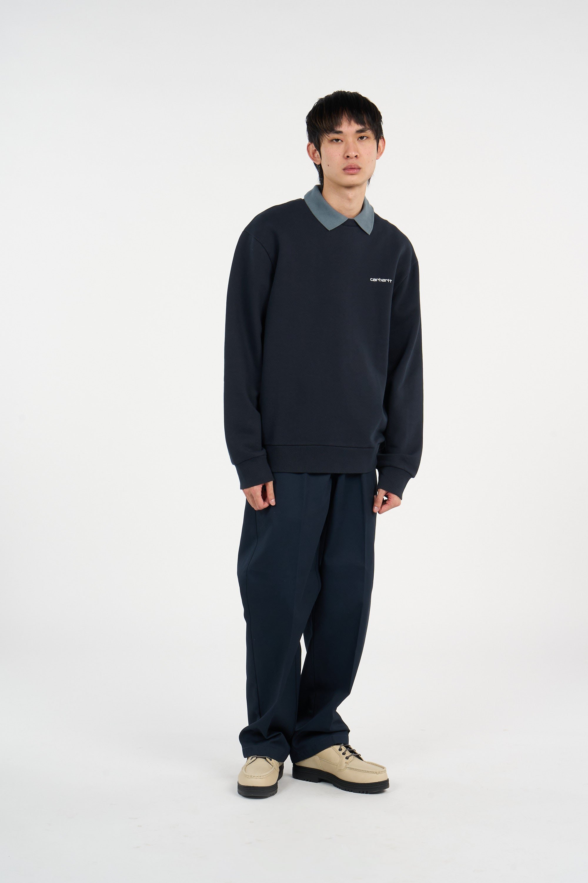 Sweatshirt script embroidery sweat CARHARTT WIP Bleu