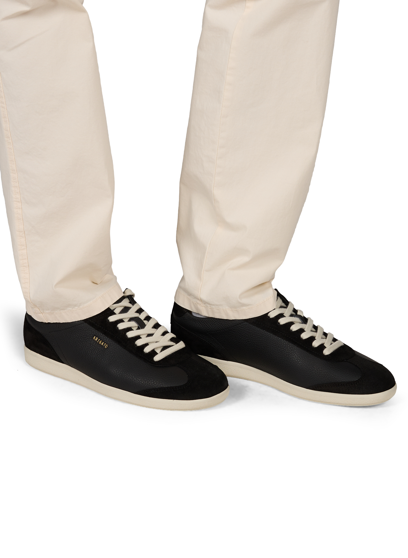 Zane sneakers with golden logo in leather AXEL ARIGATO Black