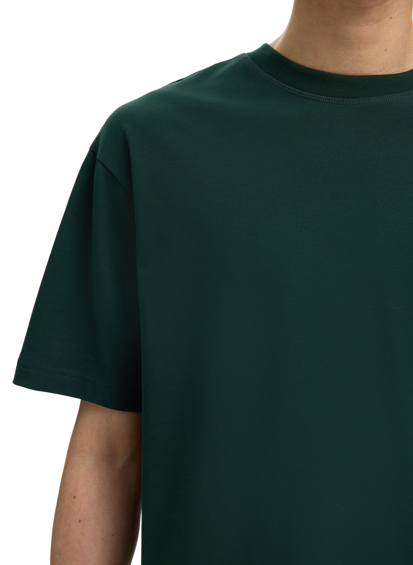 Short-sleeve cotton pullover SELECTED Green