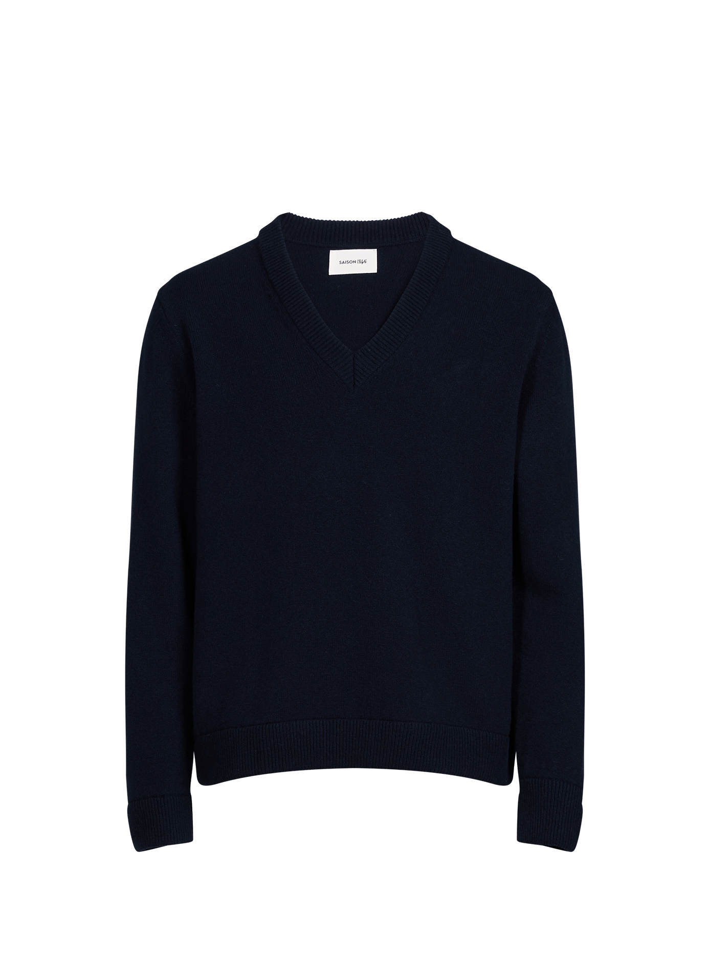 Oversized wool V-neck sweater SAISON 1865 Blue
