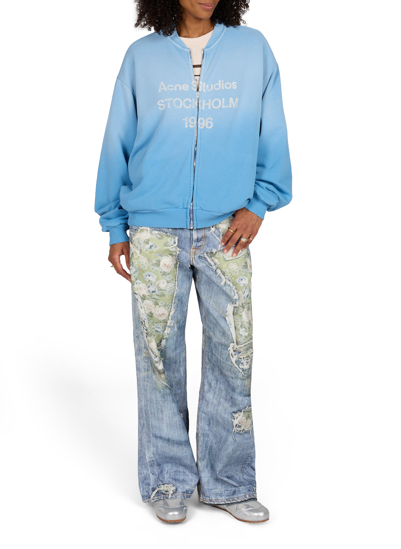 Cotton-blend logo sweatshirt ACNE STUDIOS Blue