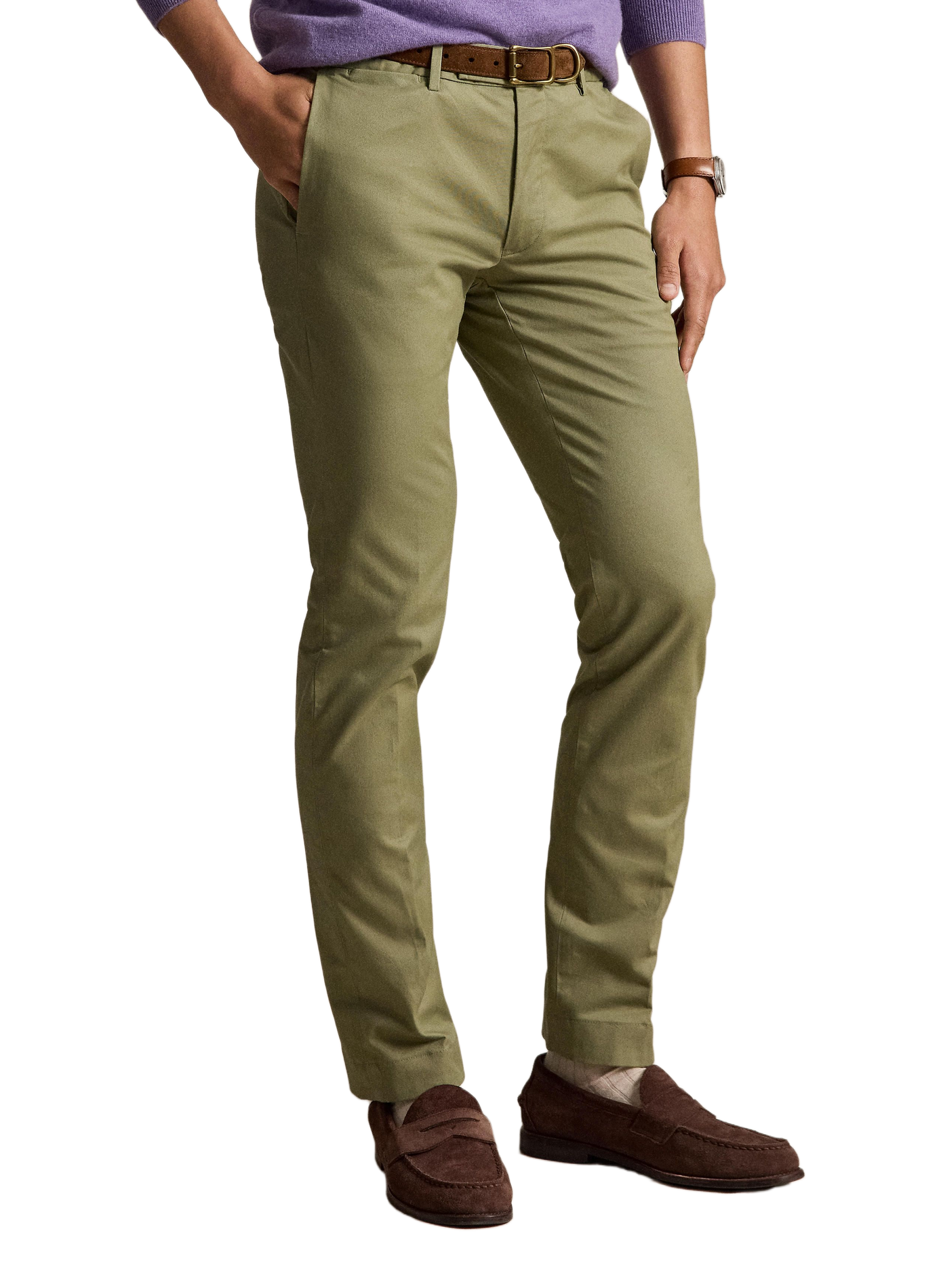 Pantalon chino en coton mélangé POLO RALPH LAUREN Vert
