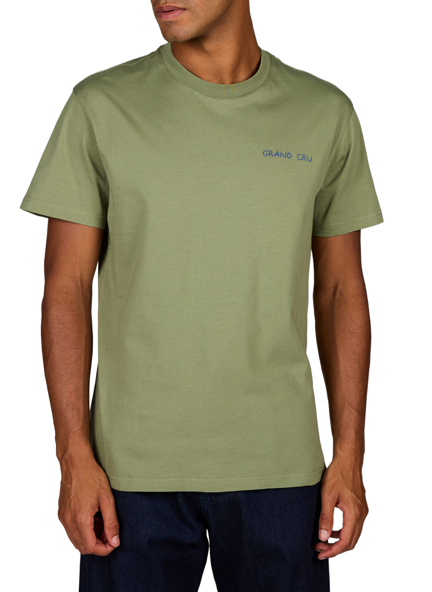 T-shirt Popincourt à broderie Grand Cru en coton MAISON LABICHE Vert