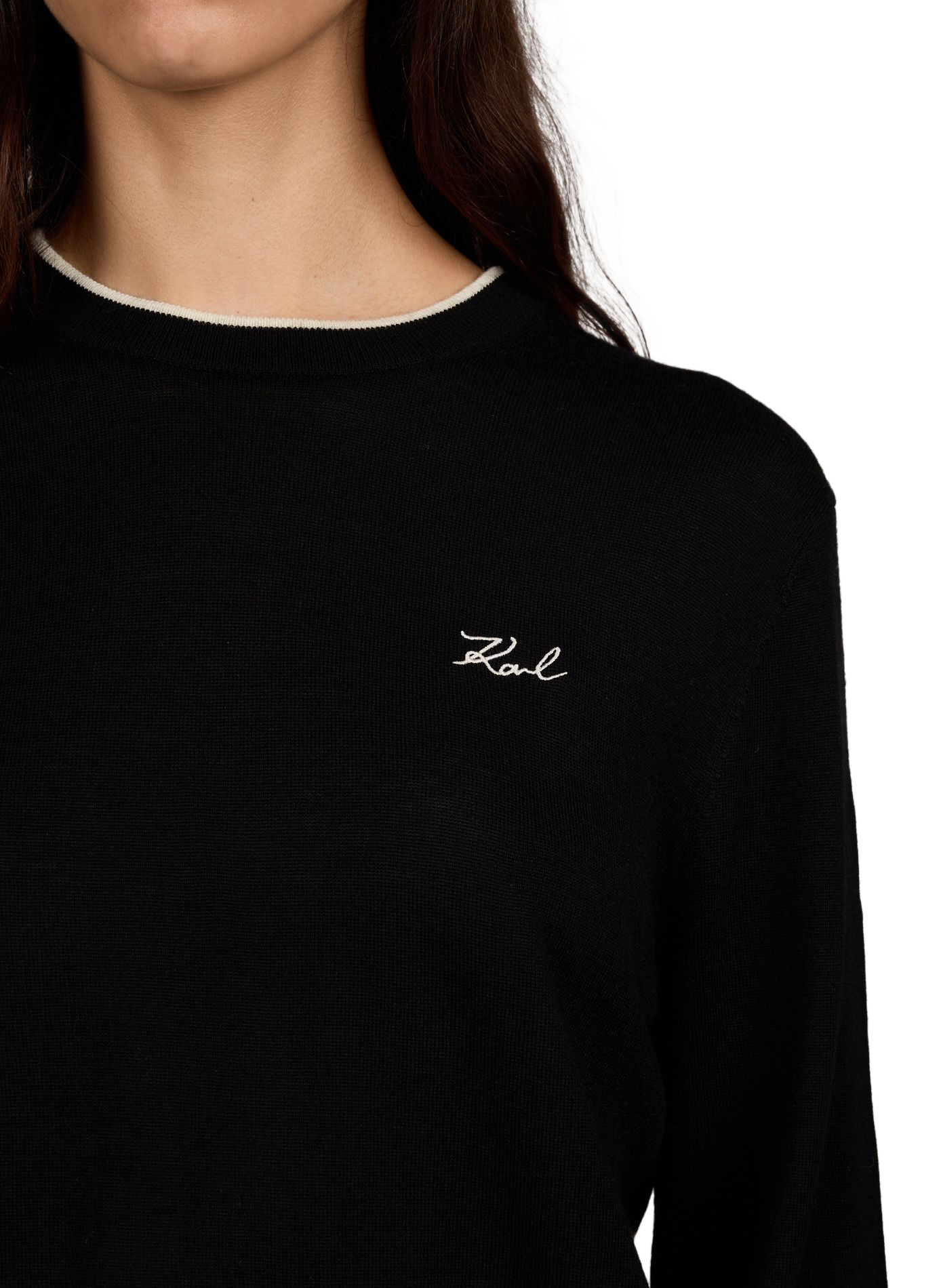 Merino wool jumper KARL LAGERFELD Black