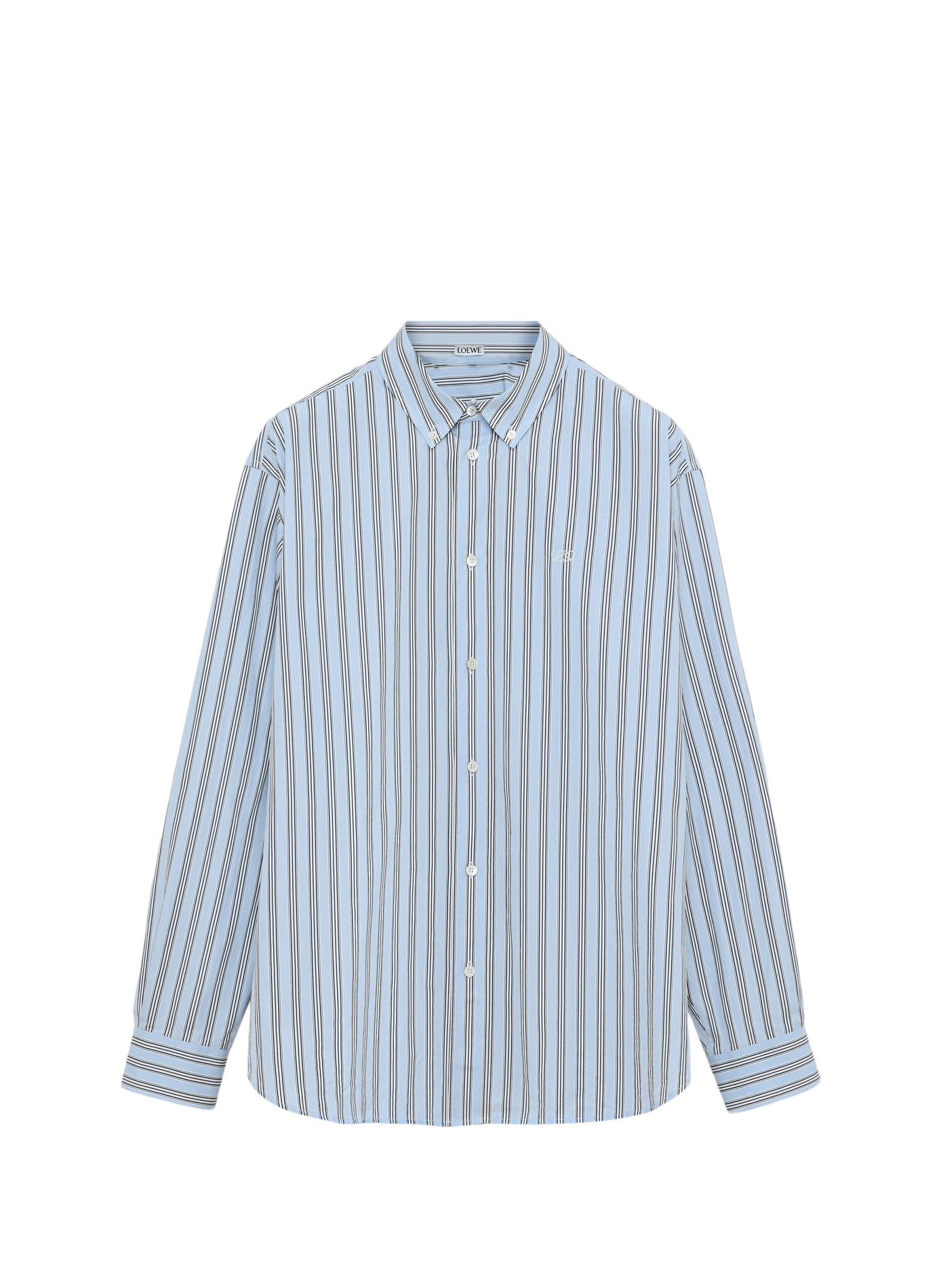 Striped shirt in cotton poplin. LOEWE Blue