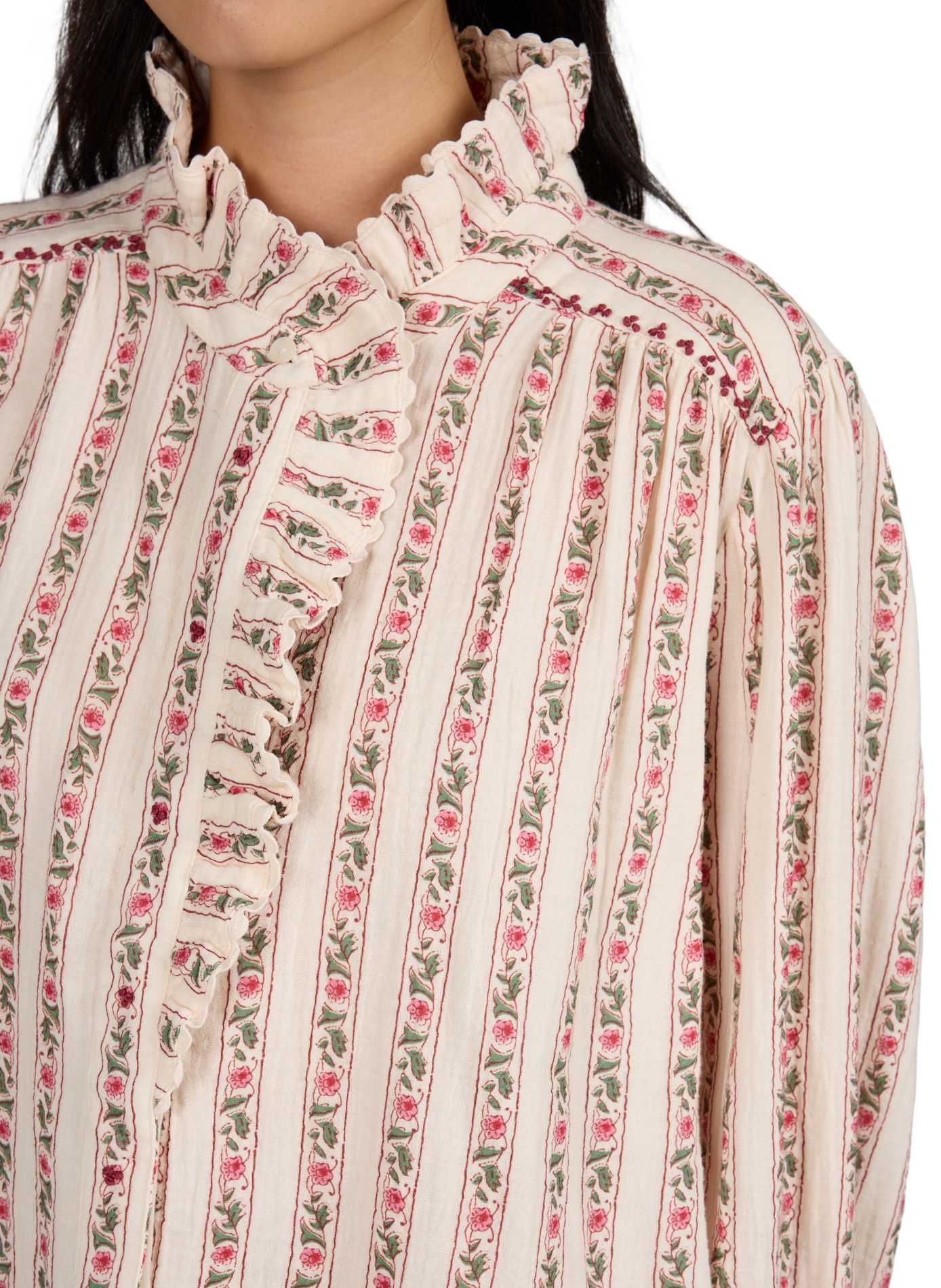 Gerade bedruckte Bluse aus Baumwolle LOUISE MISHA Beige